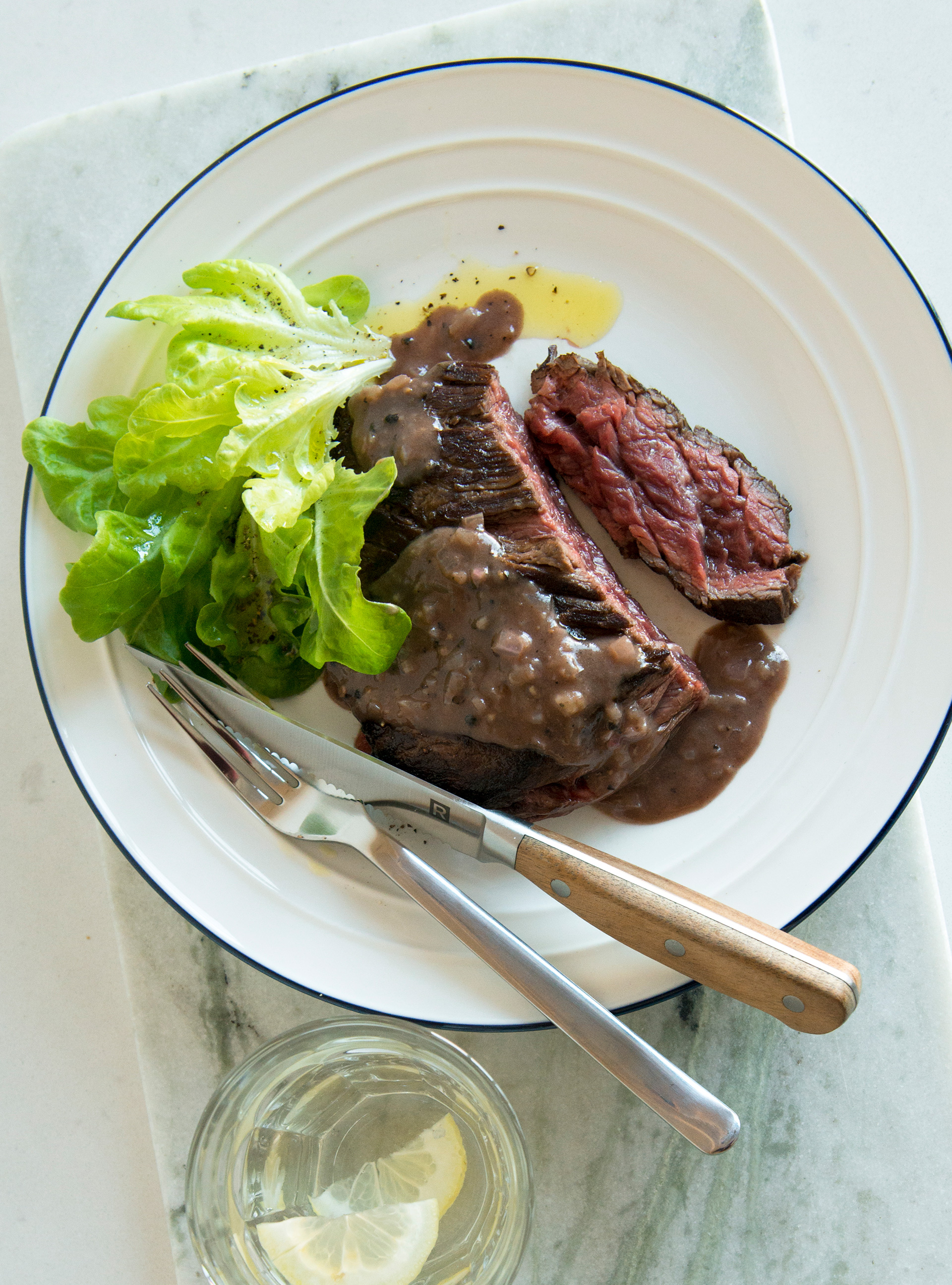 Flank Steaks with Shallot Sauce