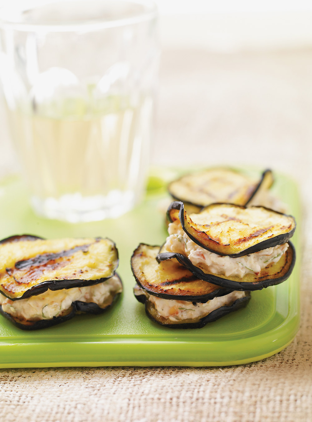 Grilled Eggplant Bites with Yogurt and Nuts