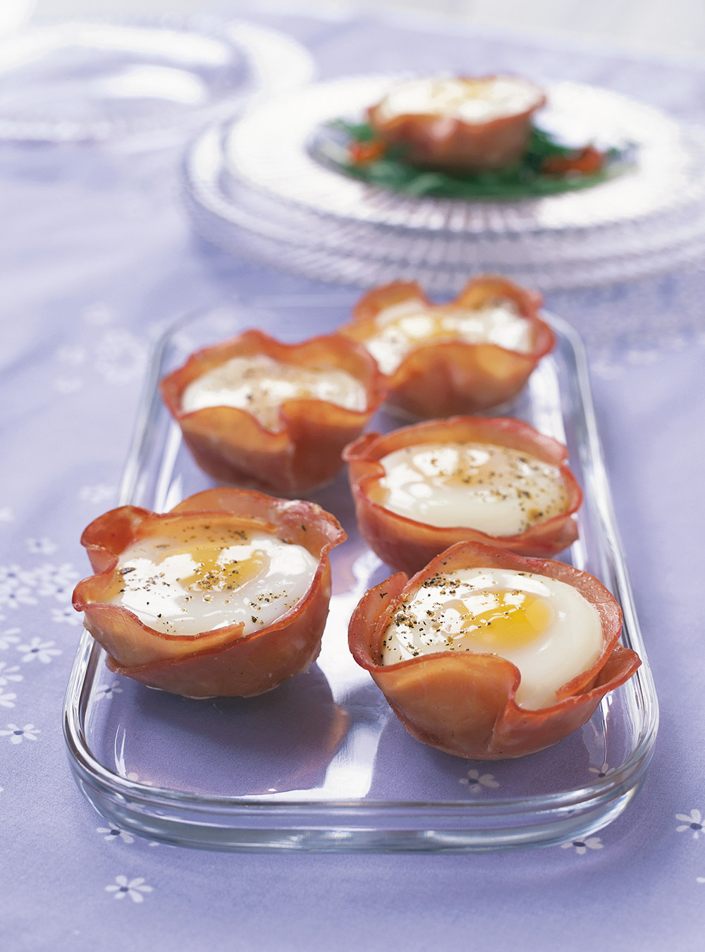 Ham and Egg Cups with an Arugula Salad