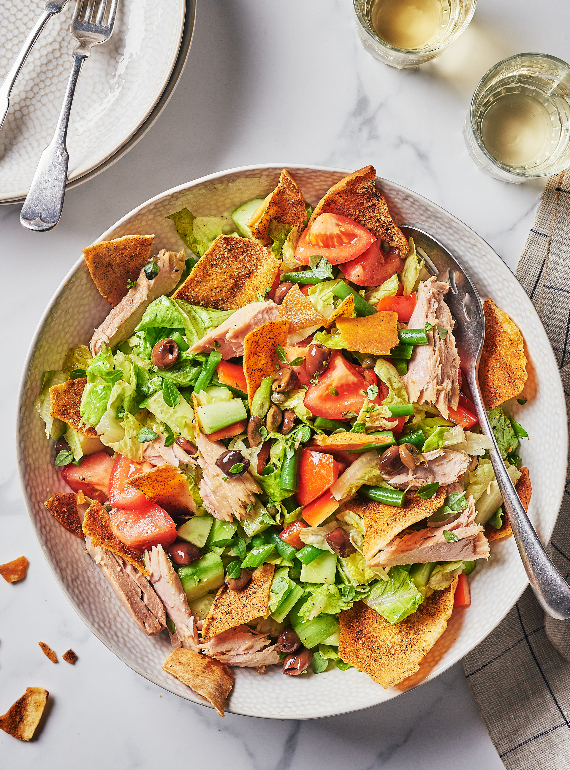 Nicoise-Style Salad with Spicy Pita
