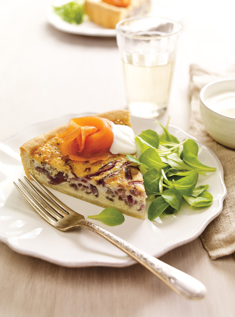 Red Onion and Smoked Salmon Quiche