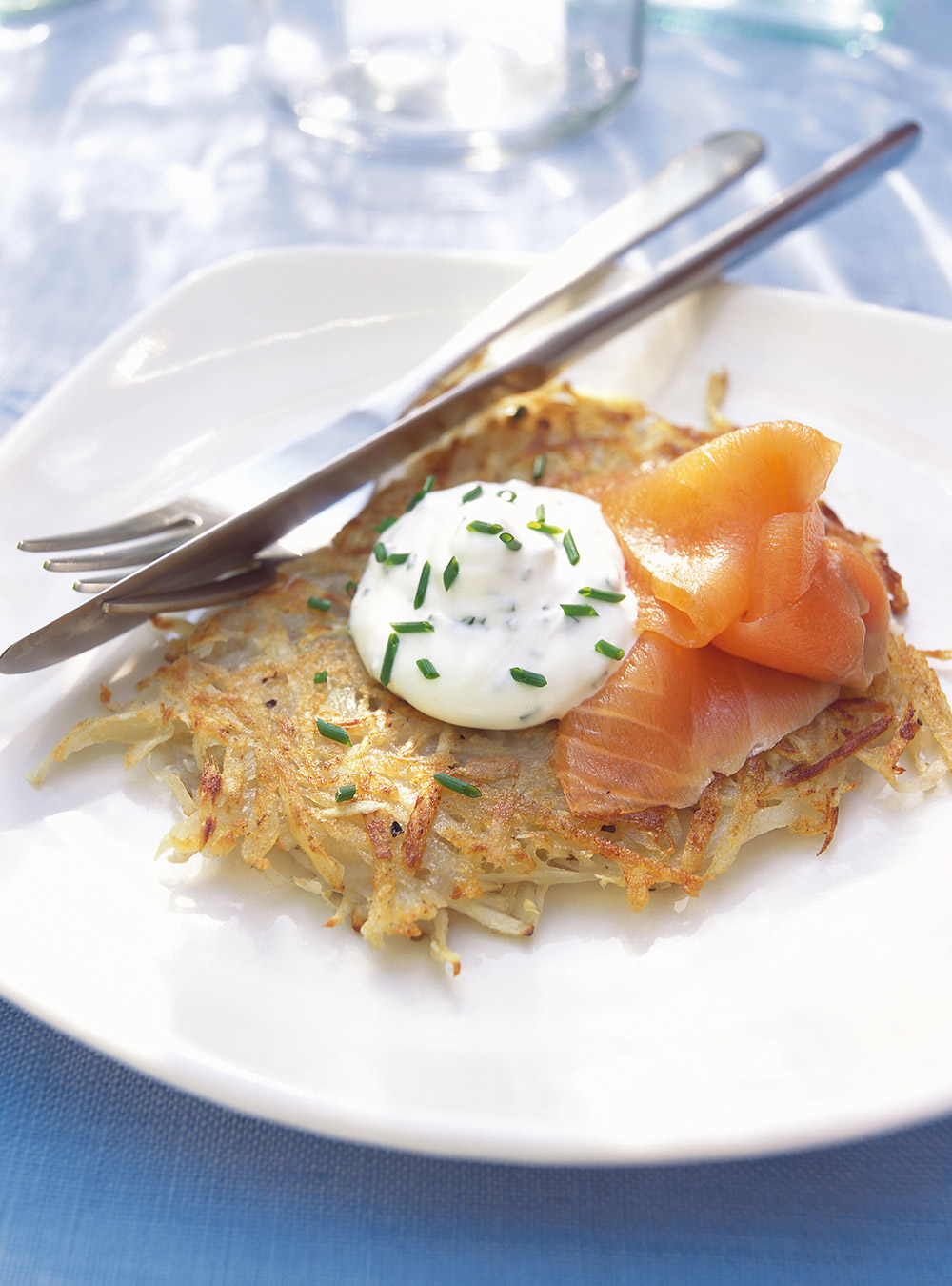 Rosti with Smoked Trout and Lime Sour Cream