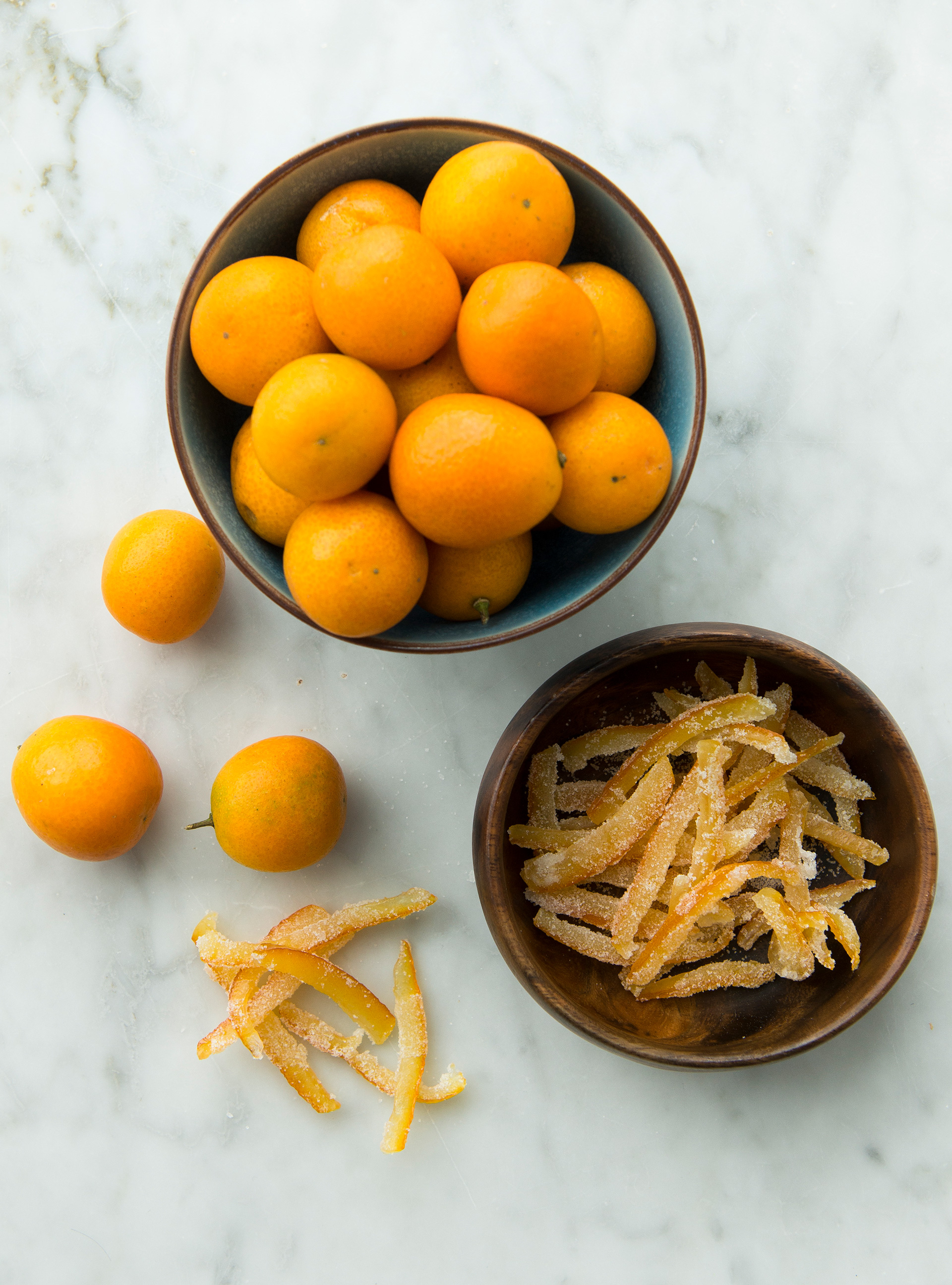 Préparation des écorces d'orange confites / Candied orange peel