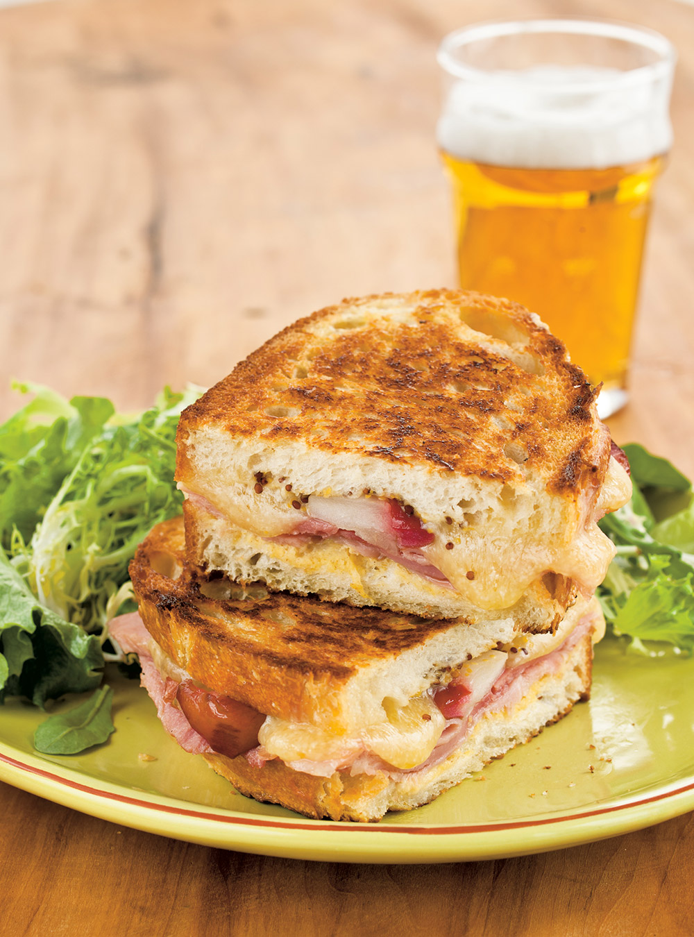 Ham and Mustard Grilled Cheese 