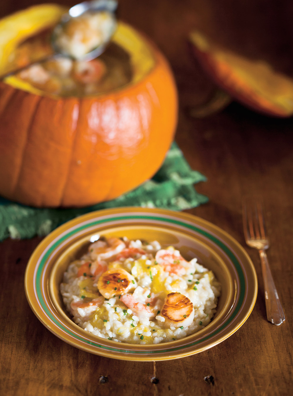 Pumpkin and Seafood Risotto