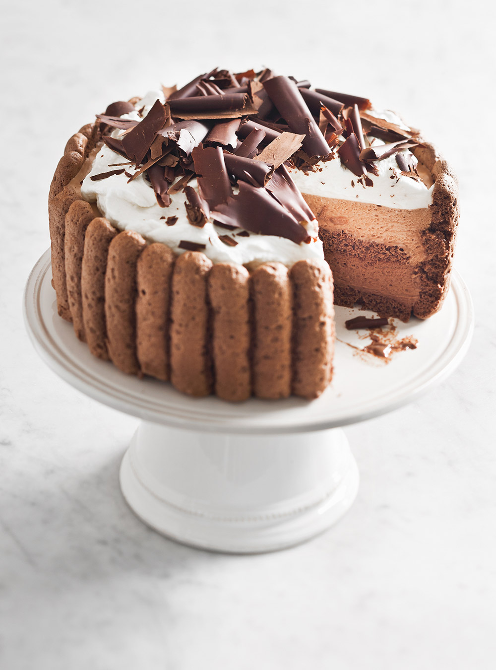 Chocolate Charlotte Cake | No-Bake Chocolate Mousse Cake - YouTube