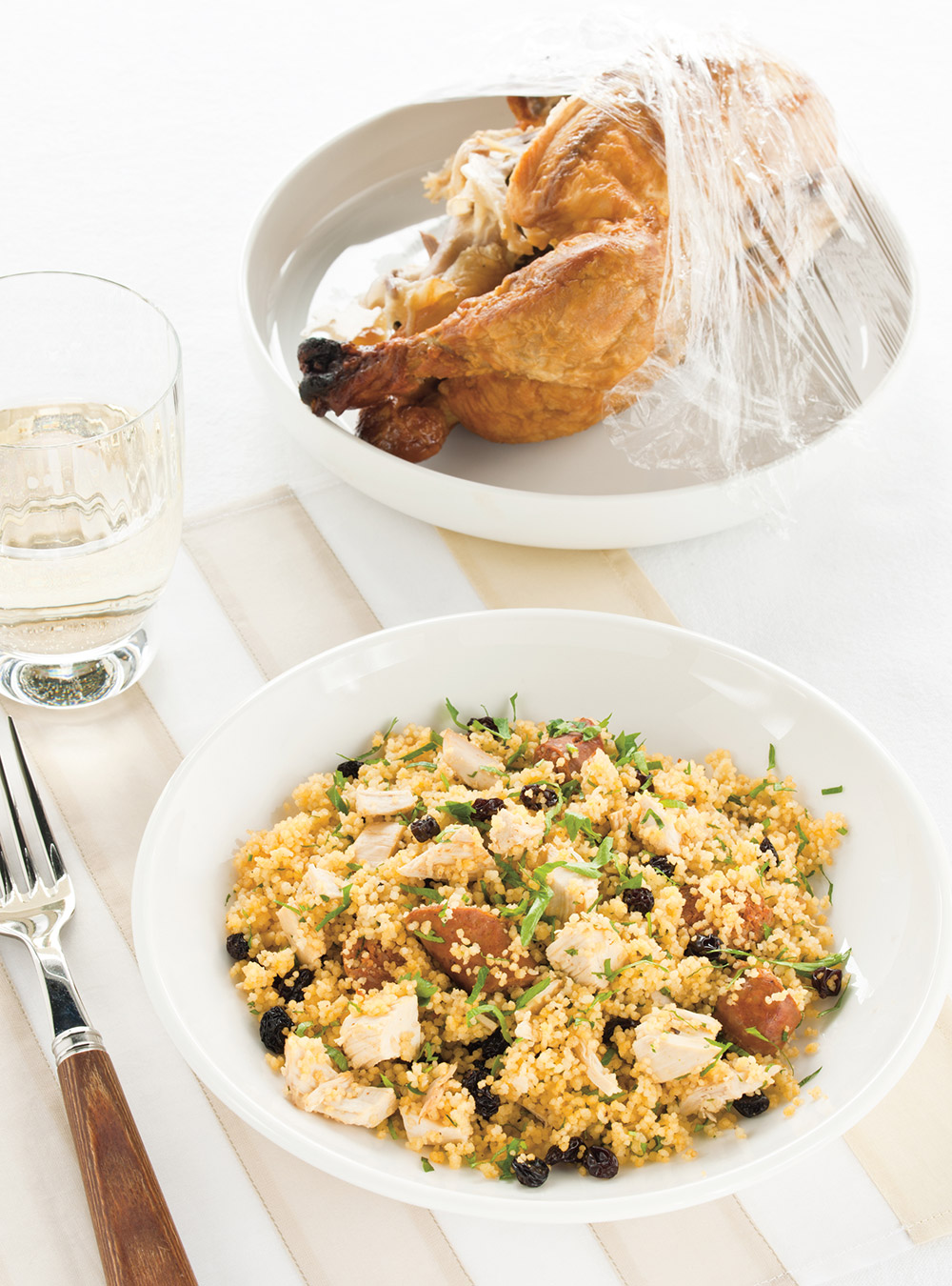 Chicken and Merguez Couscous with Cilantro
