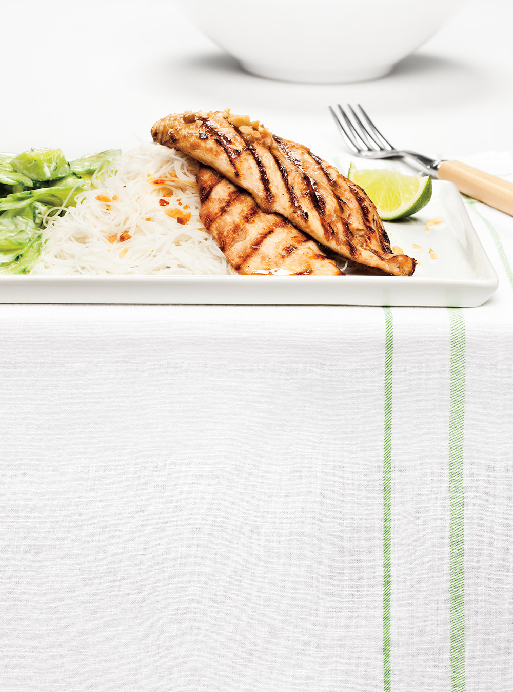 Asian-Style Chicken Cutlets with a Cucumber Salad   