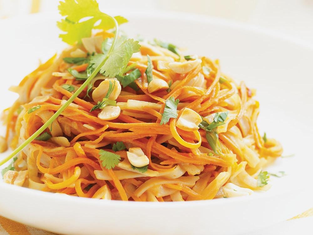 Carrot and Noodle Stir-Fry with Peanut Sauce