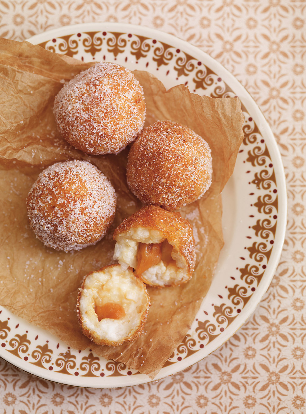 Fried Rice Pudding Balls with Caramel