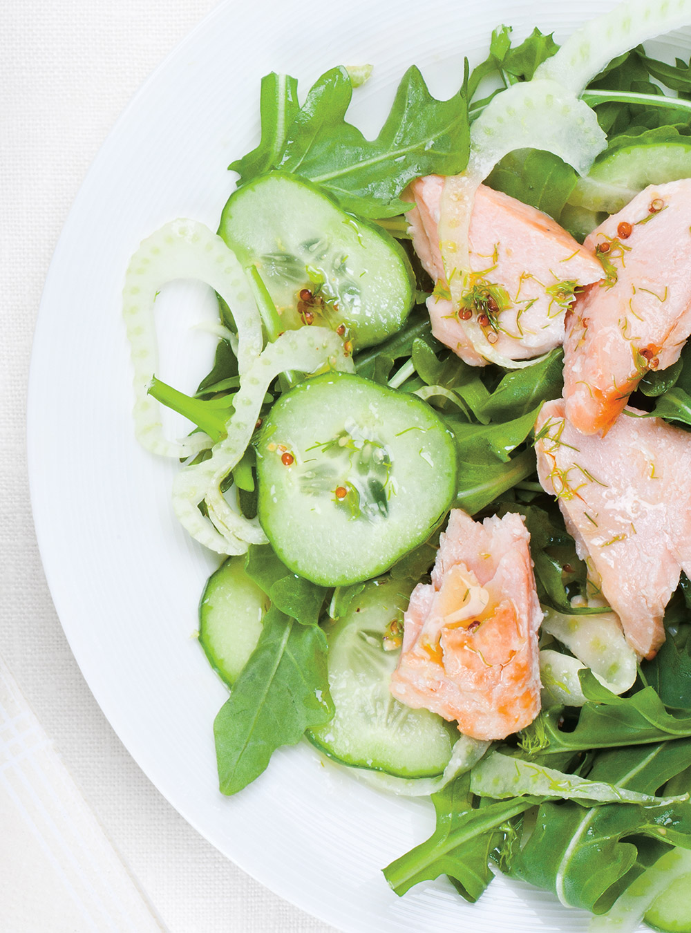 Cold Salmon with Dill Cucumber and Fennel Salad