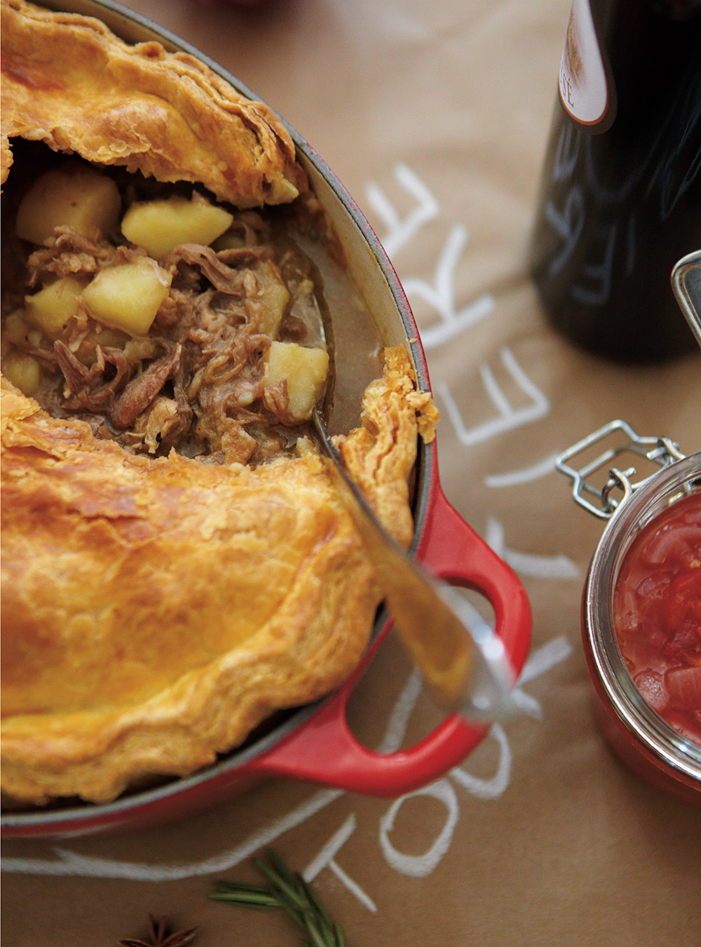 Braised Pork and Duck Confit Meat Pie 