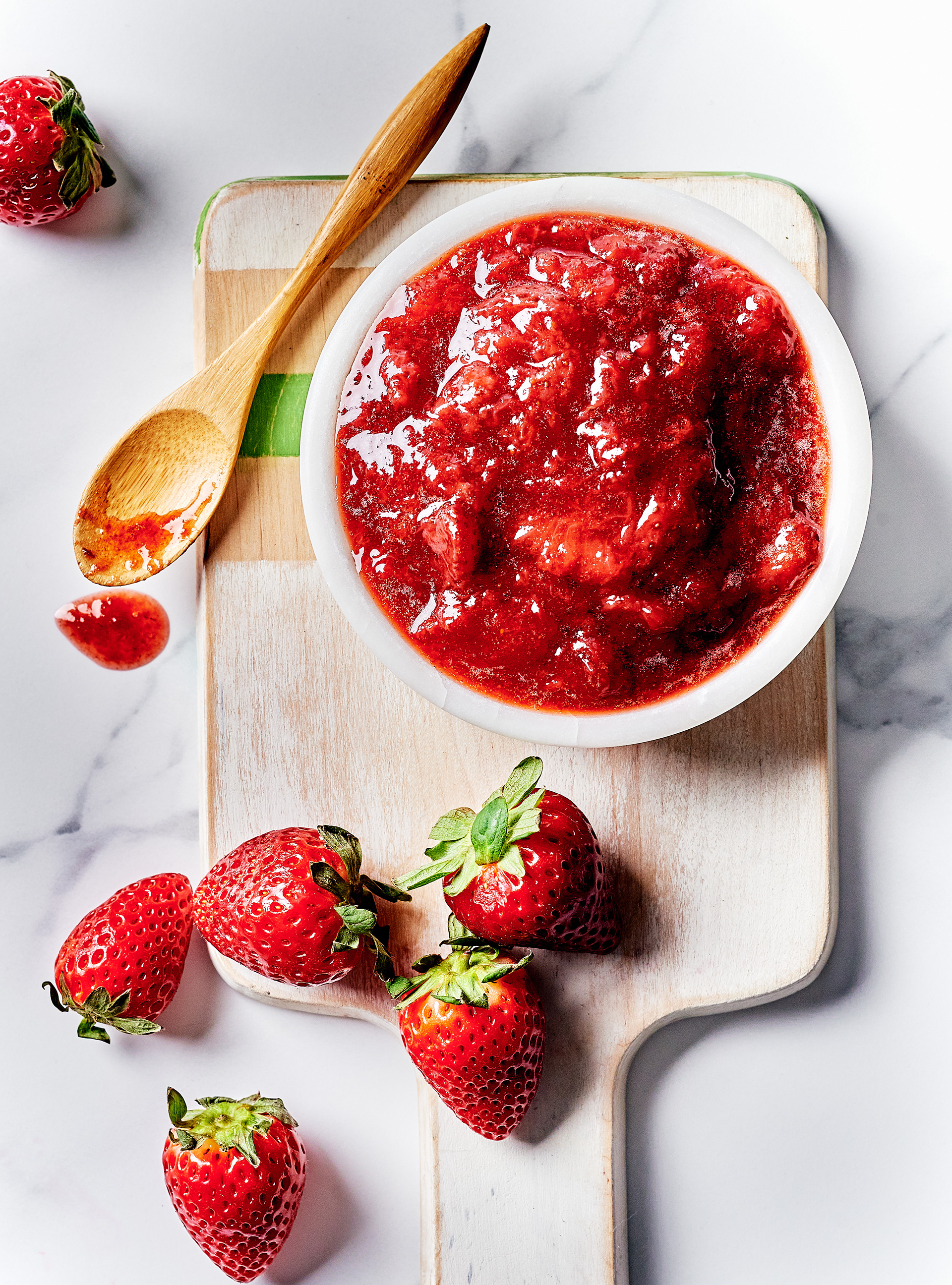 Confiture de fraises & de framboises à l'érable - Trois fois par jour