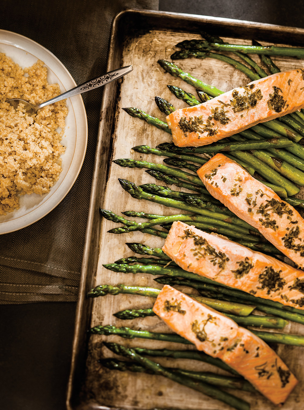 Baked Salmon and Asparagus with Herb Butter