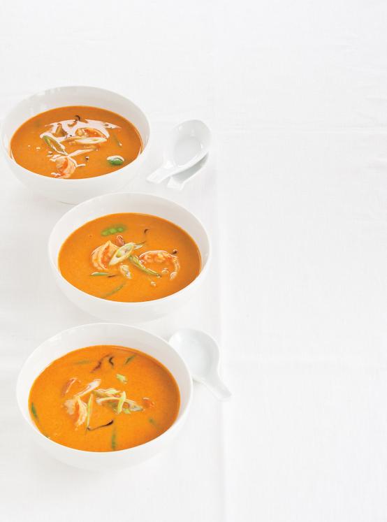 Soupe thaïe aux crevettes et au lait de coco RICARDO