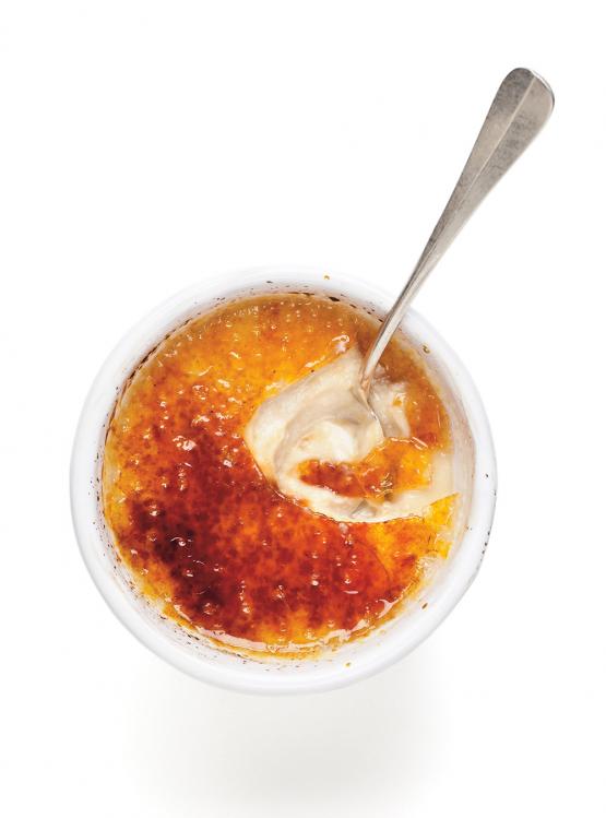 Crème brûlée sans oeufs, sans crème d'Éric Lechasseur, chef de Madonna