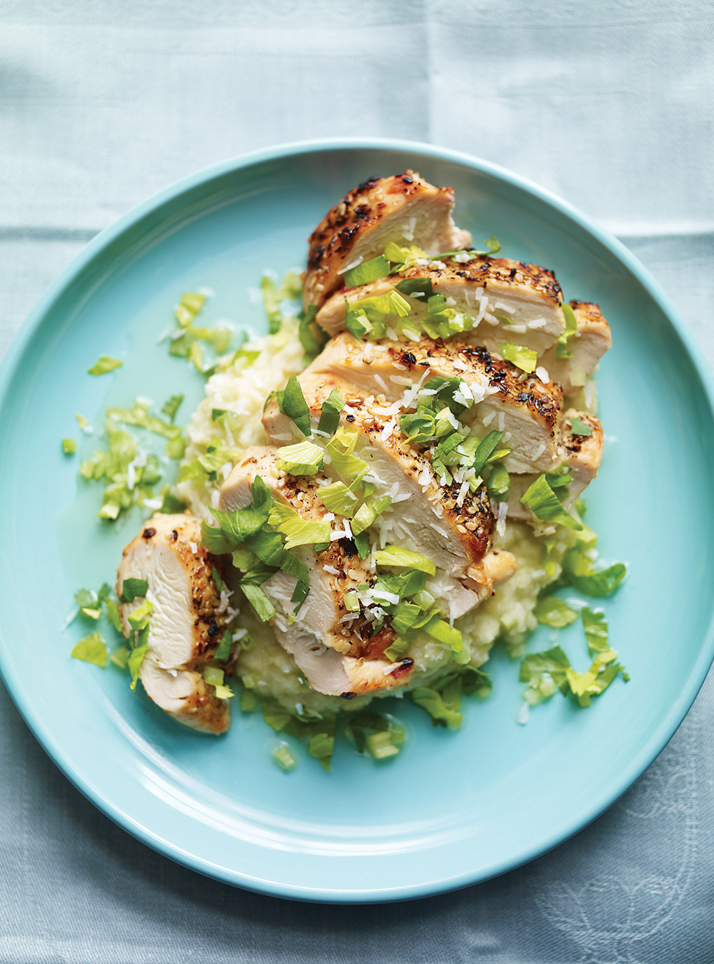 Grilled Chicken with Celery and Coconut Gremolata