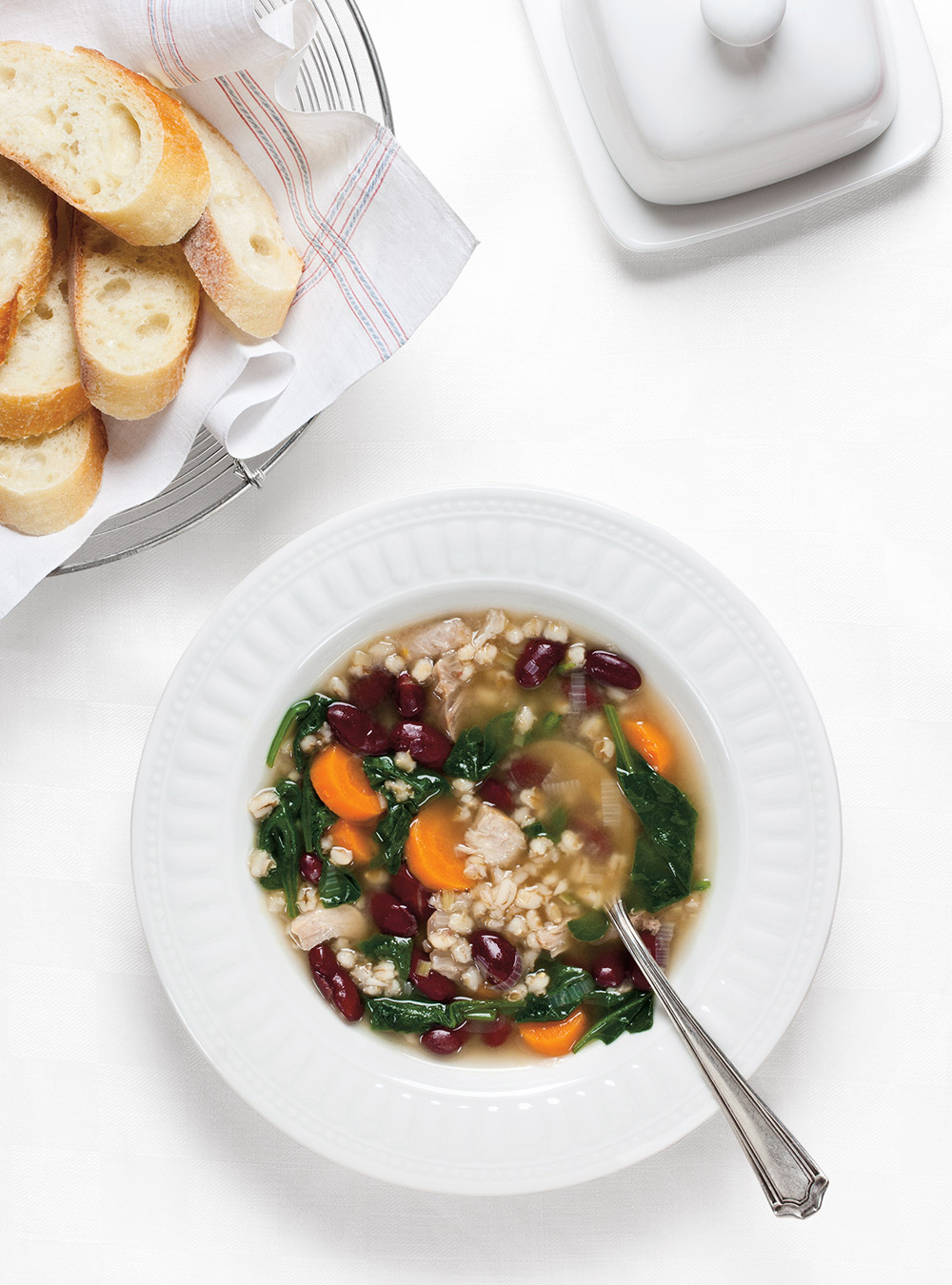 Barley, Red Bean, and Spinach Soup