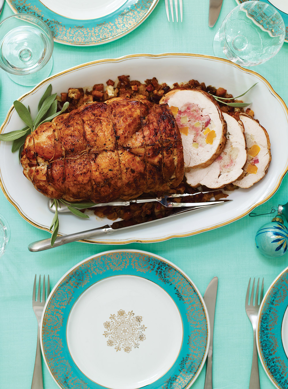Turkey Roast with Apple and Squash Stuffing and Marsala Sauce