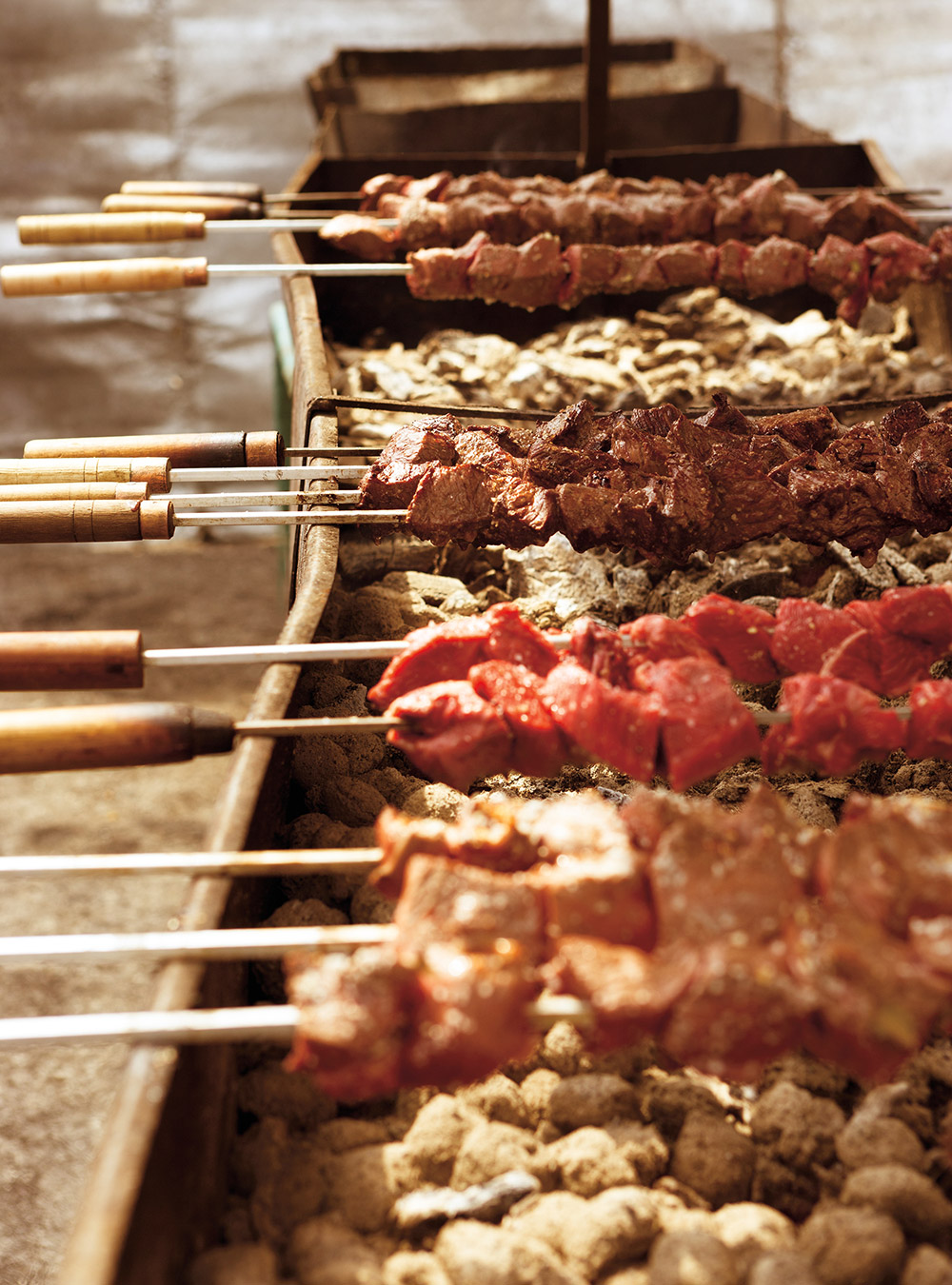 Pork and Beef Brochettes  with Aromatic Salt