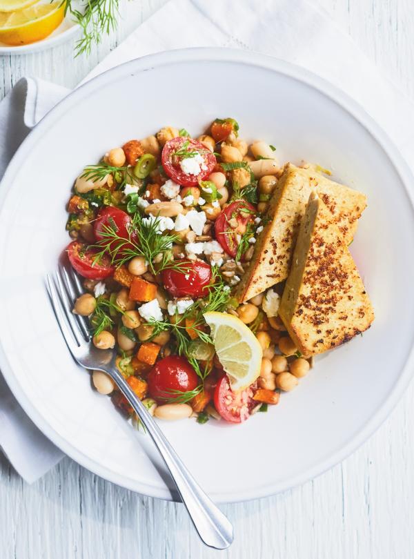 Salade tiède de légumineuses et de