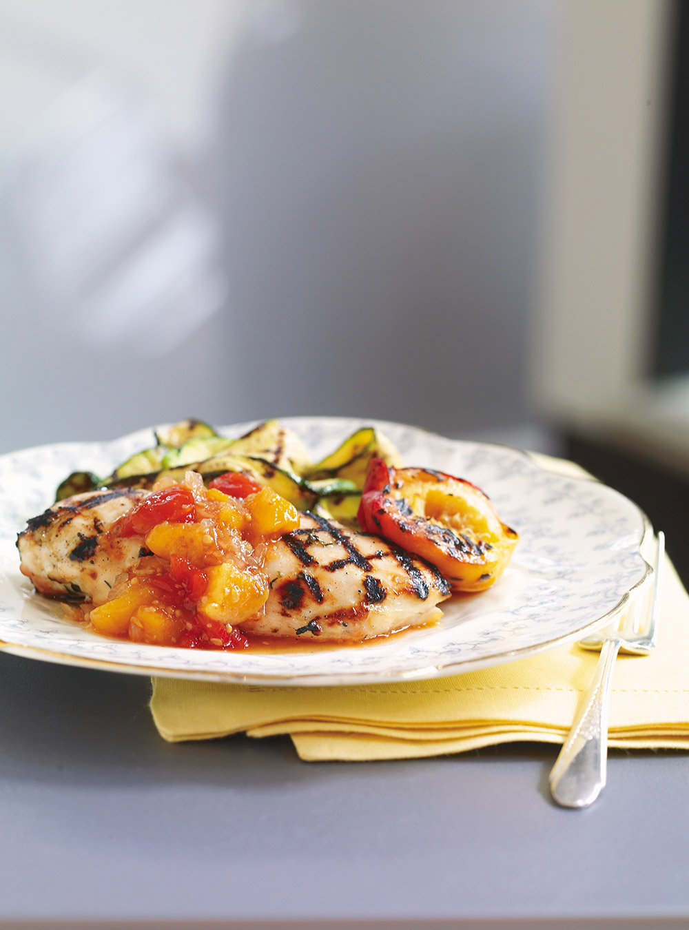 Rum Marinated Chicken with Peach Ketchup 