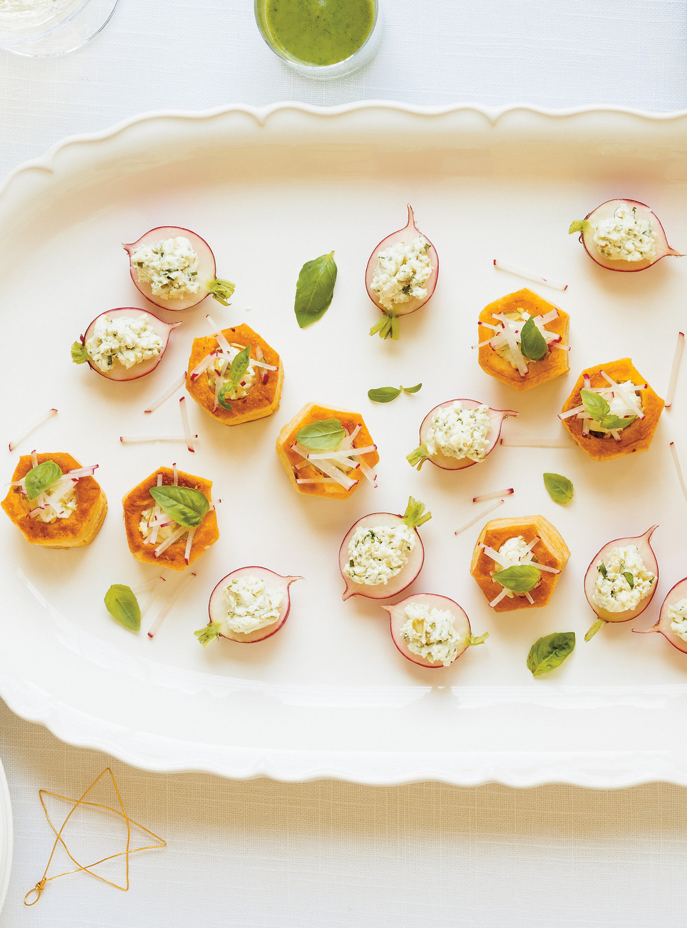 Goat Cheese and Radish Pastry Hors d’oeuvres