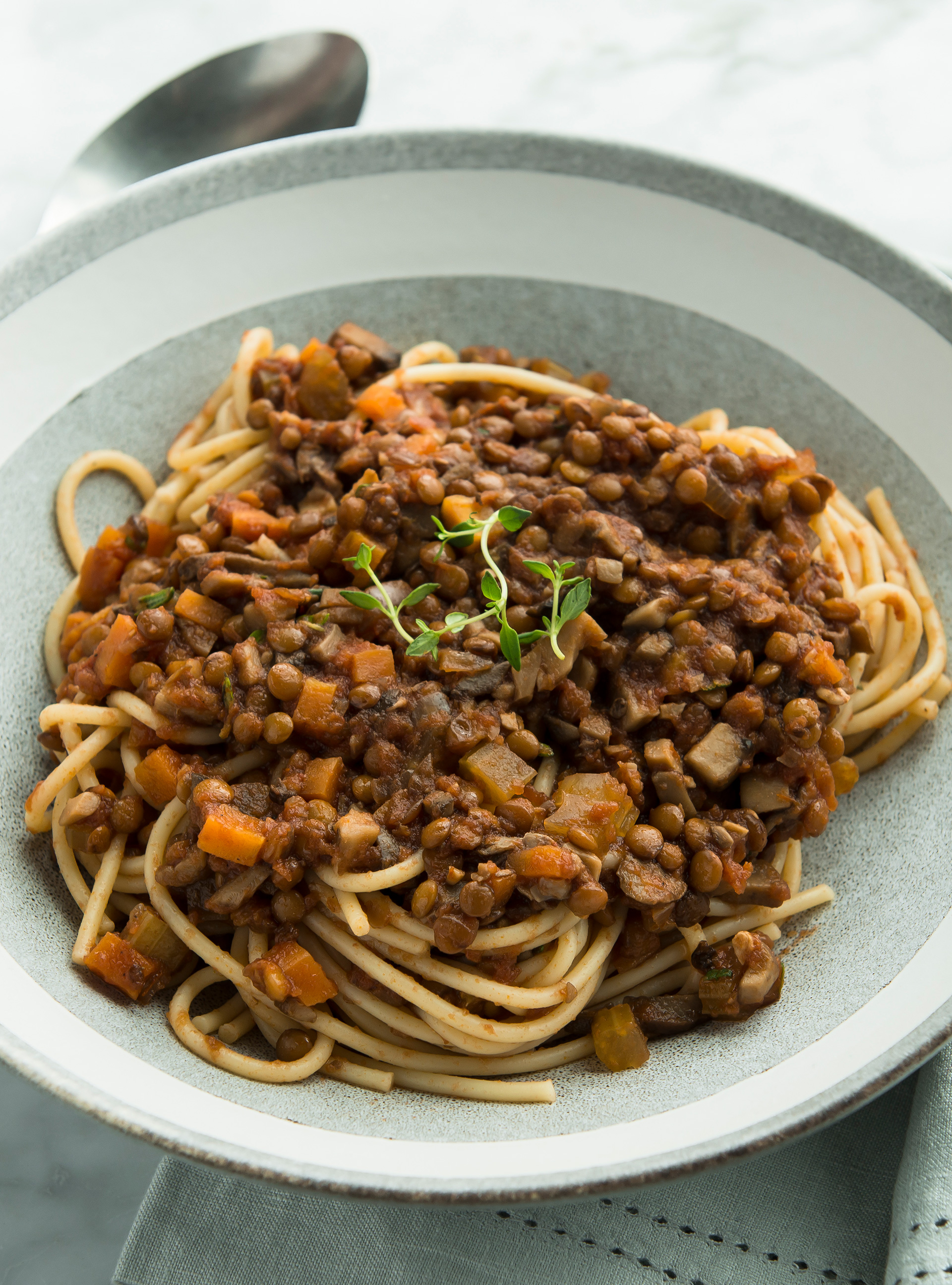 Lentil and Mushroom Spaghetti Sauce
