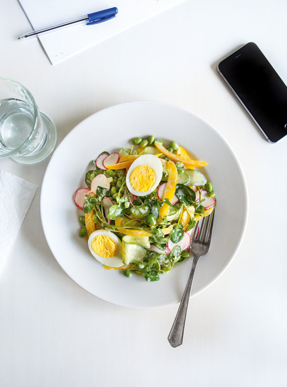 Edamame and Watercress Salad with Creamy Lemon Dressing