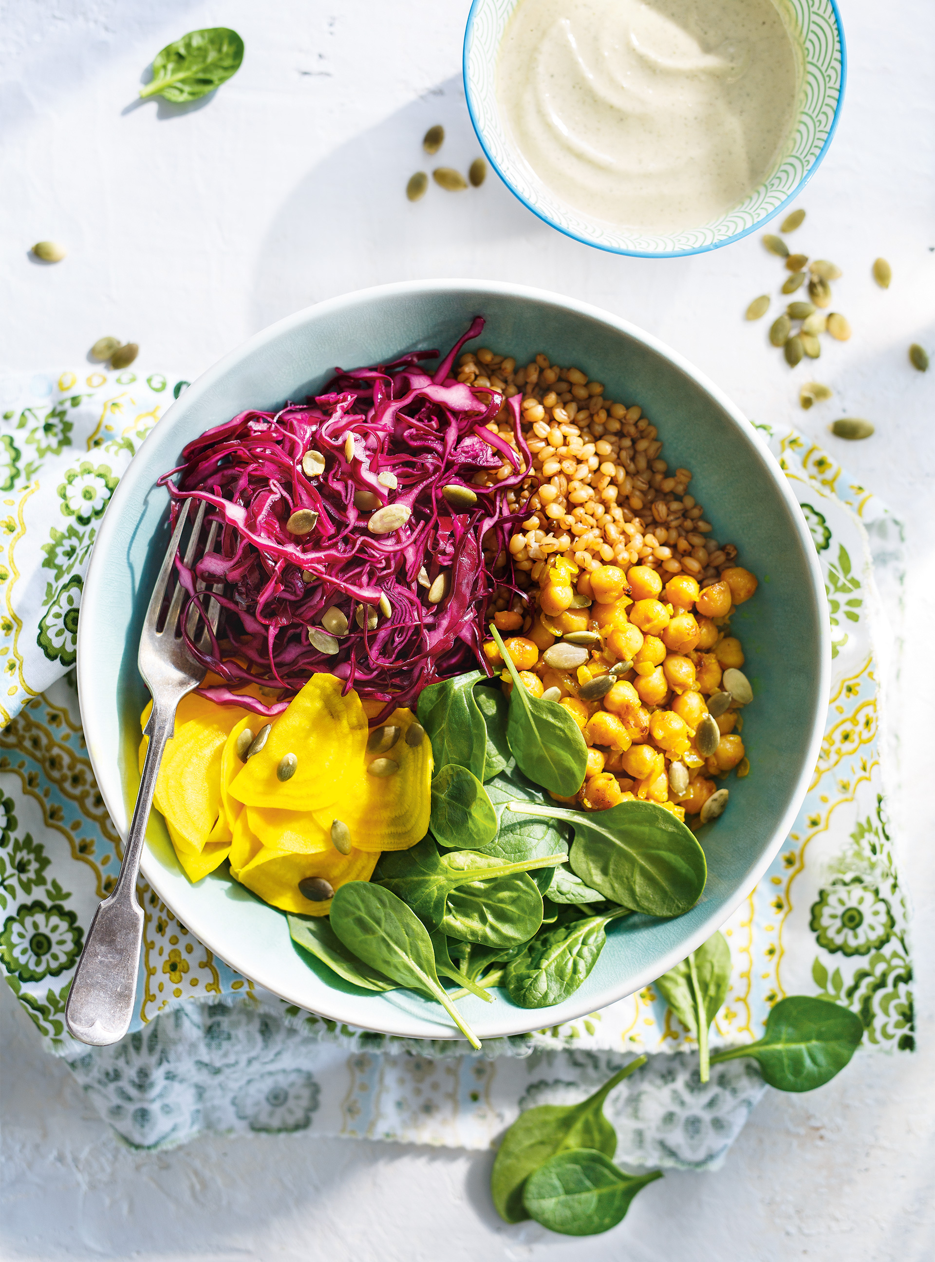 Wheat Berry, Chickpea and Pickled Vegetable Bowls
