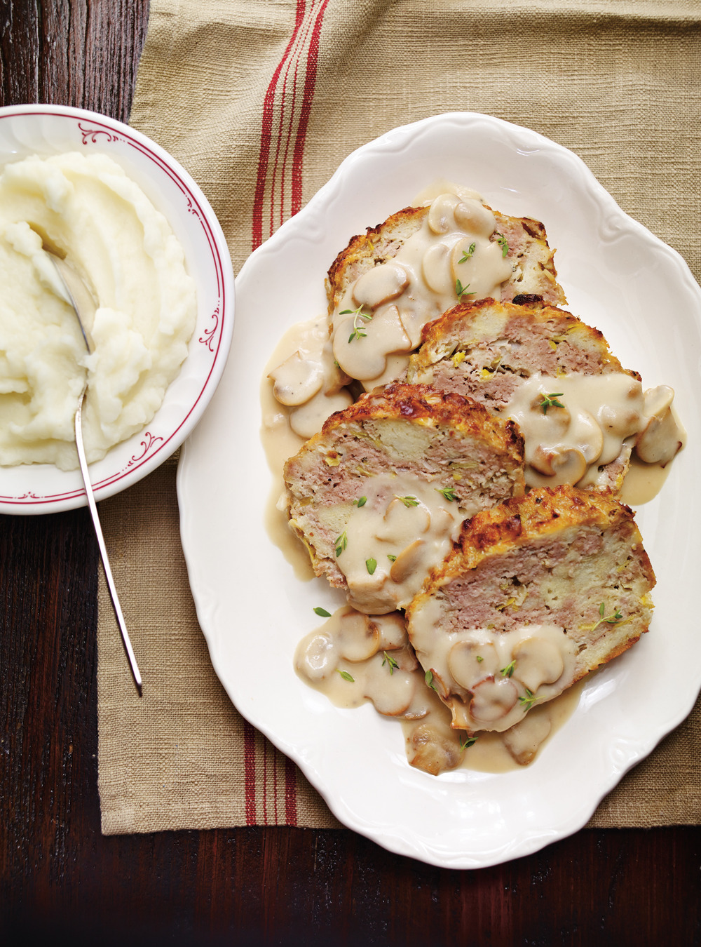 White Meatloaf with Mushroom Sauce