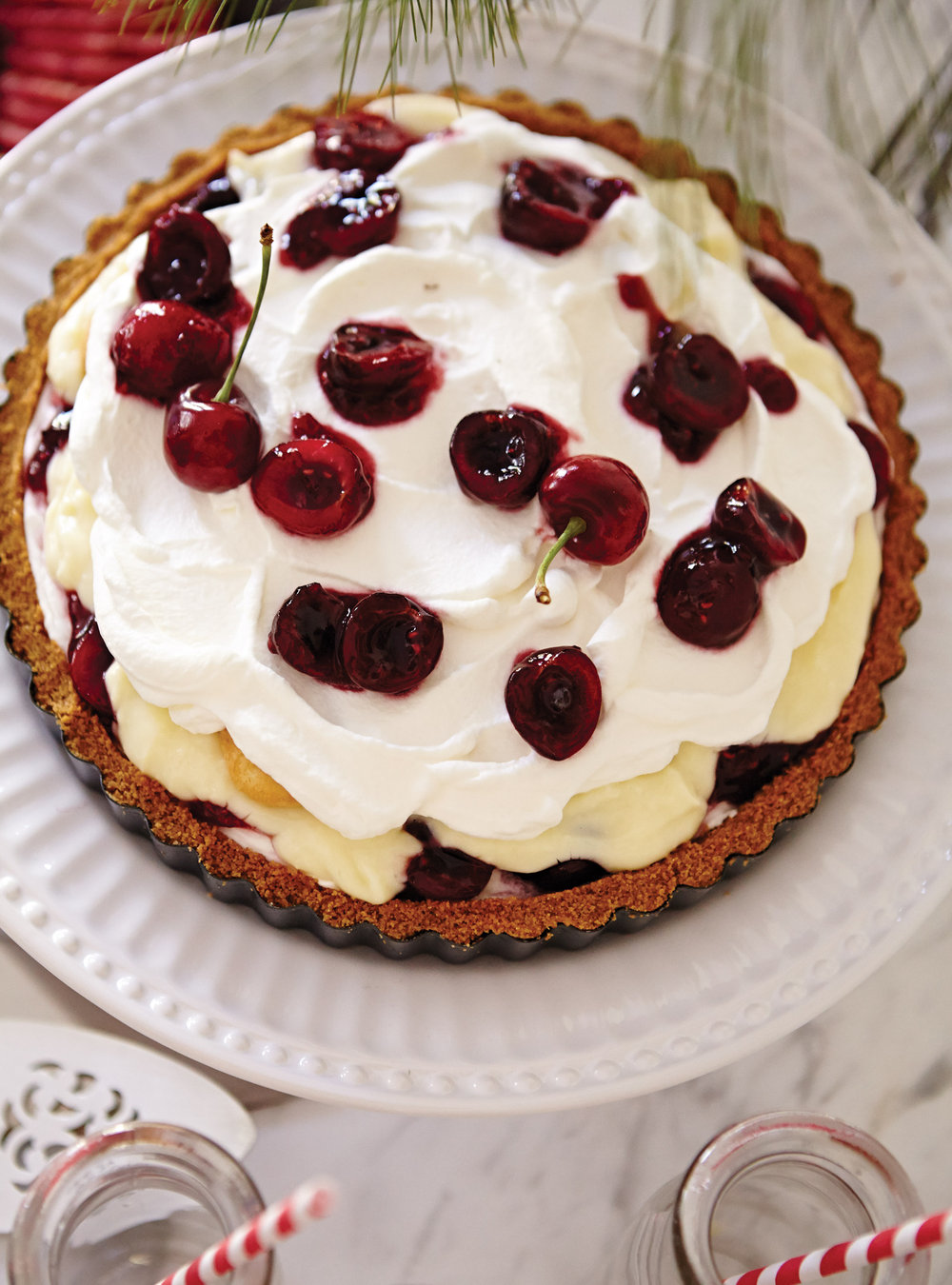 Cherry and Raspberry Trifle Pie