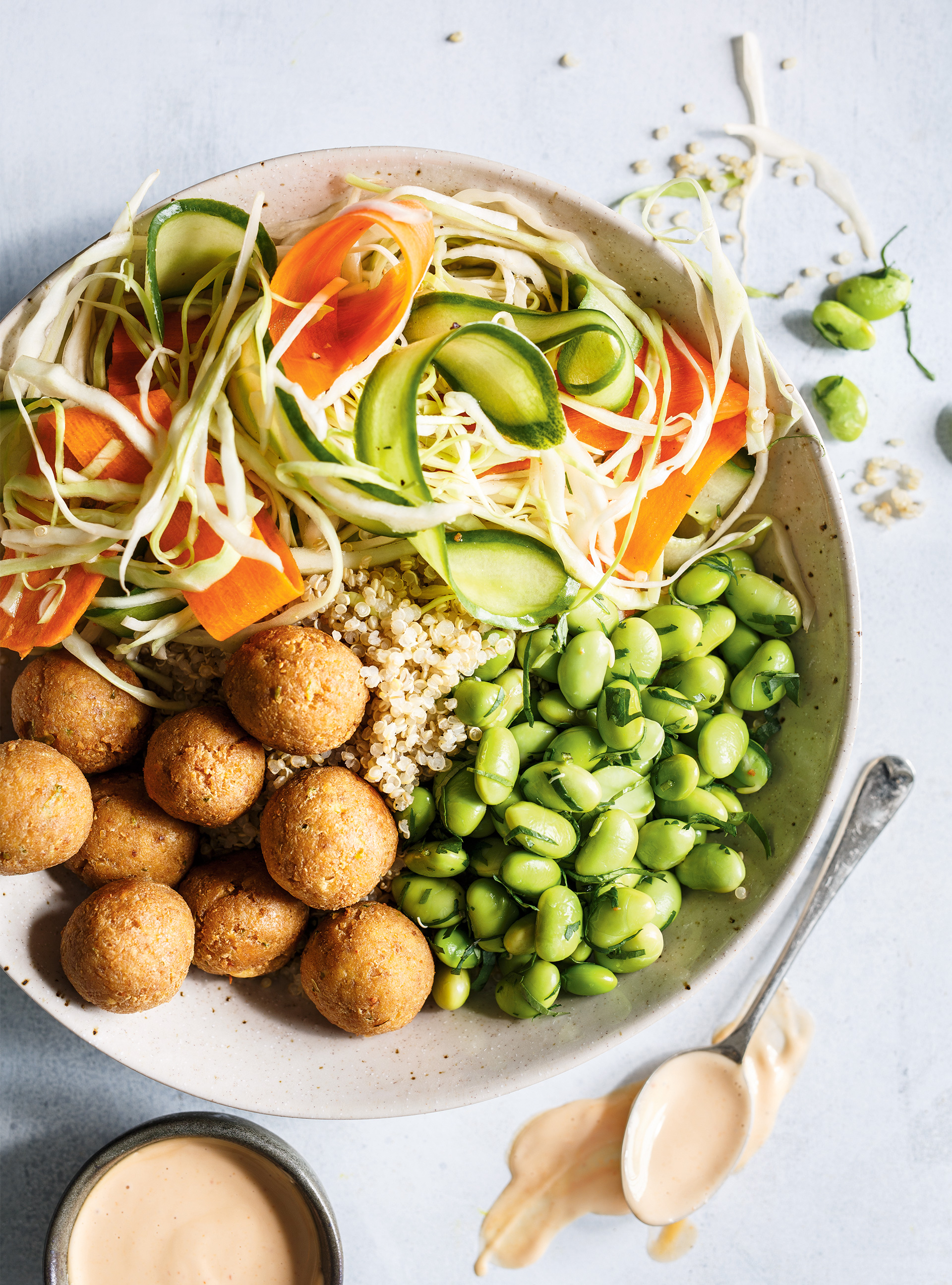 Quinoa Bowl with Pickled Vegetables  and Edamame