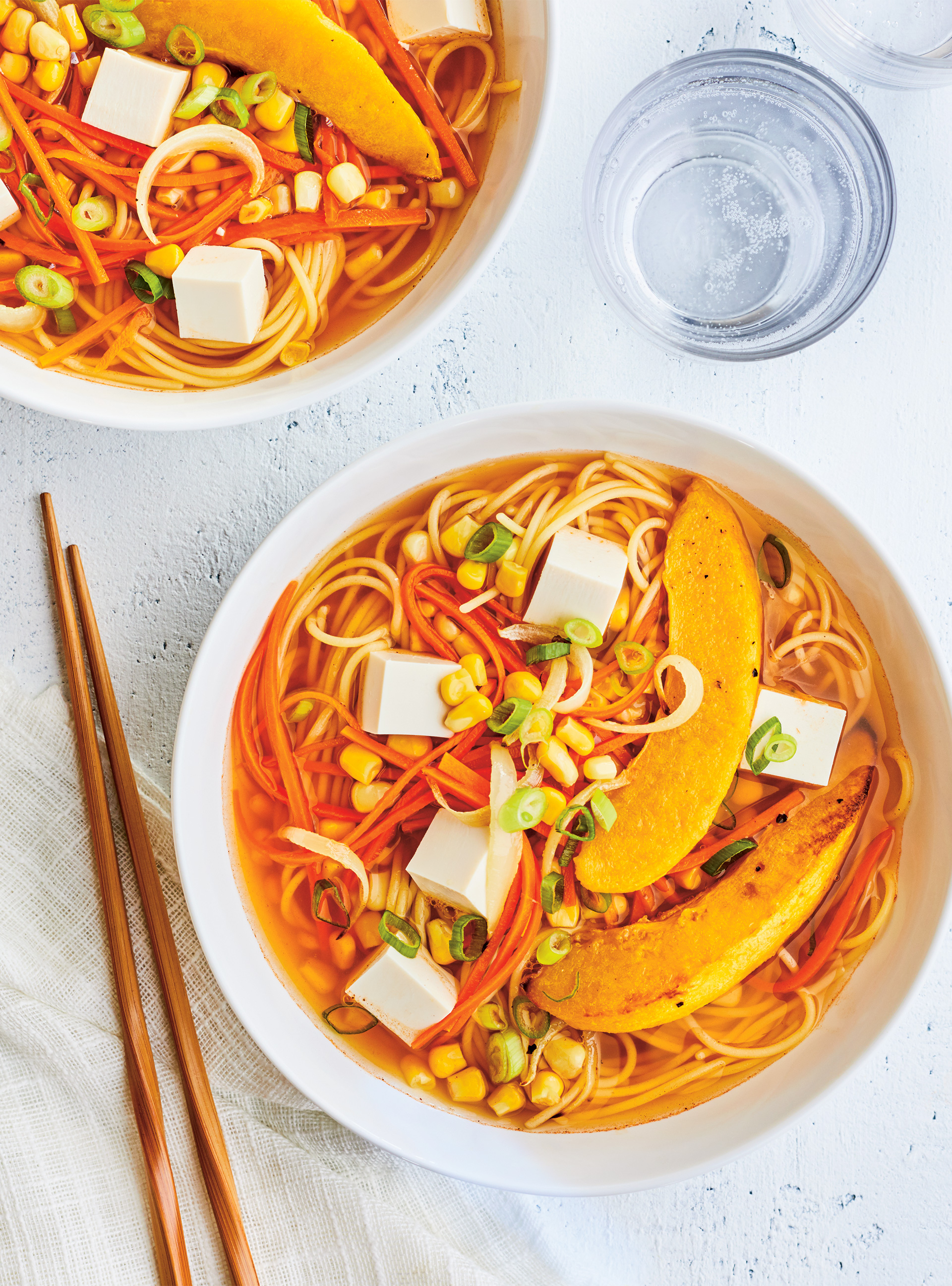 Hearty Noodle Soup with Squash and Tofu