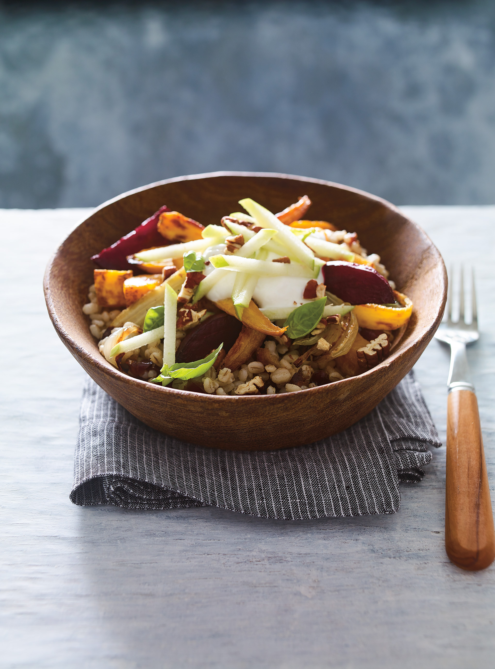 Barley Bowl with Dates and Roasted Vegetables