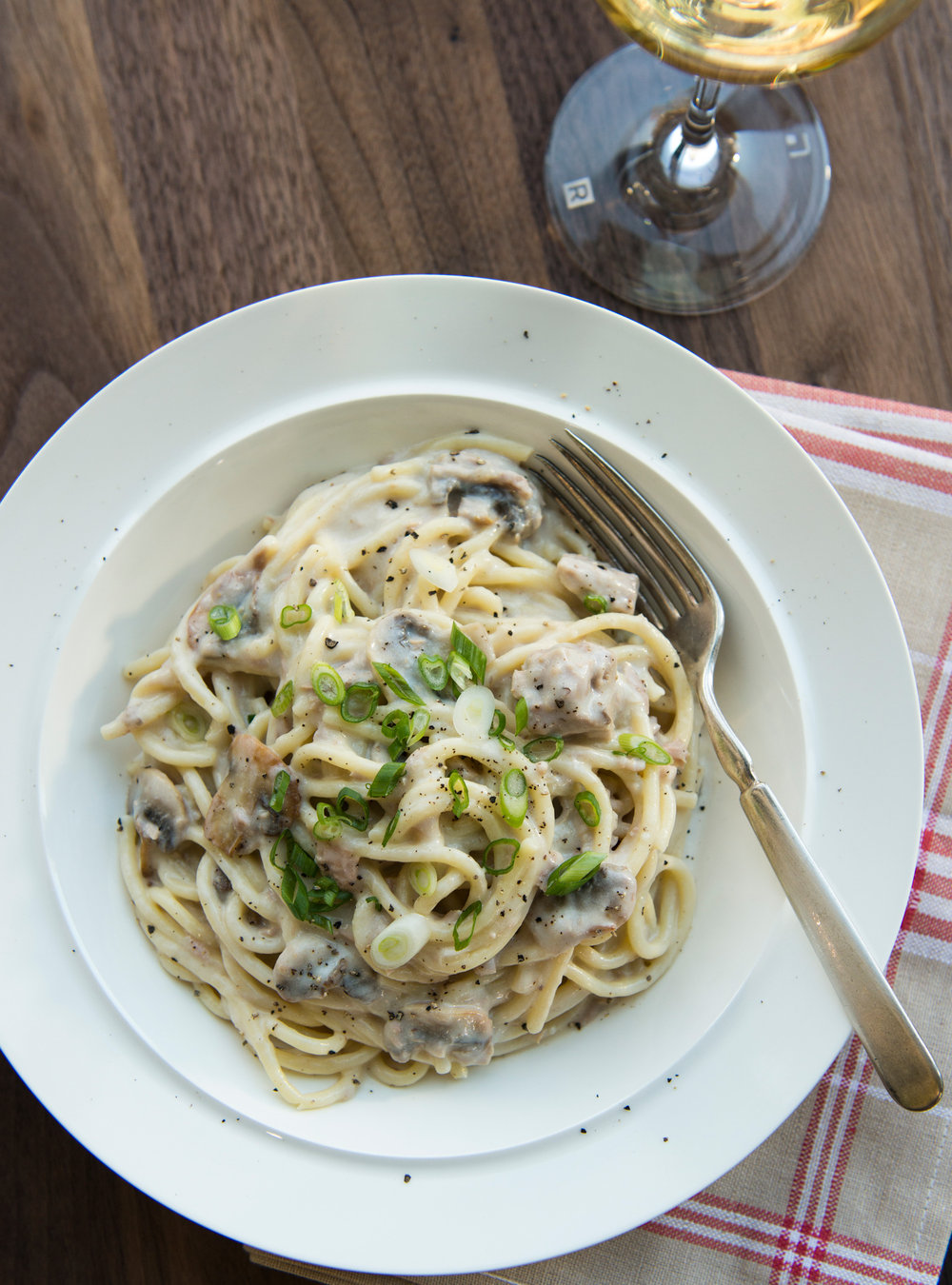 Spaghettis au thon et aux champignons