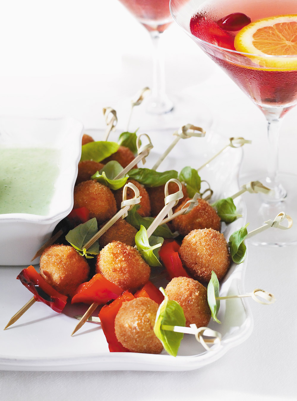 Bocconcini Croquettes with Basil and Red Pepper