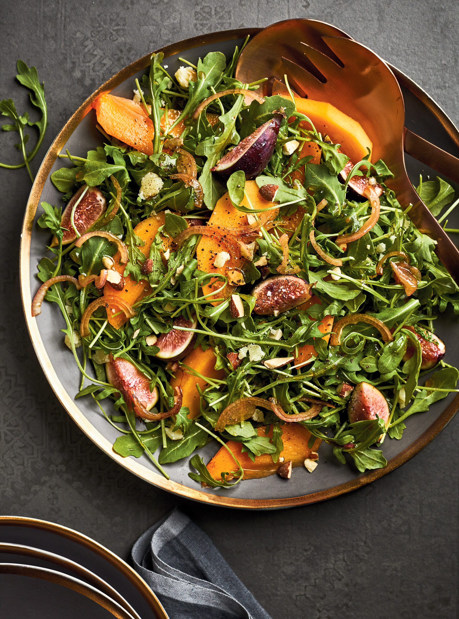 Arugula Salad with Persimmon and Almonds