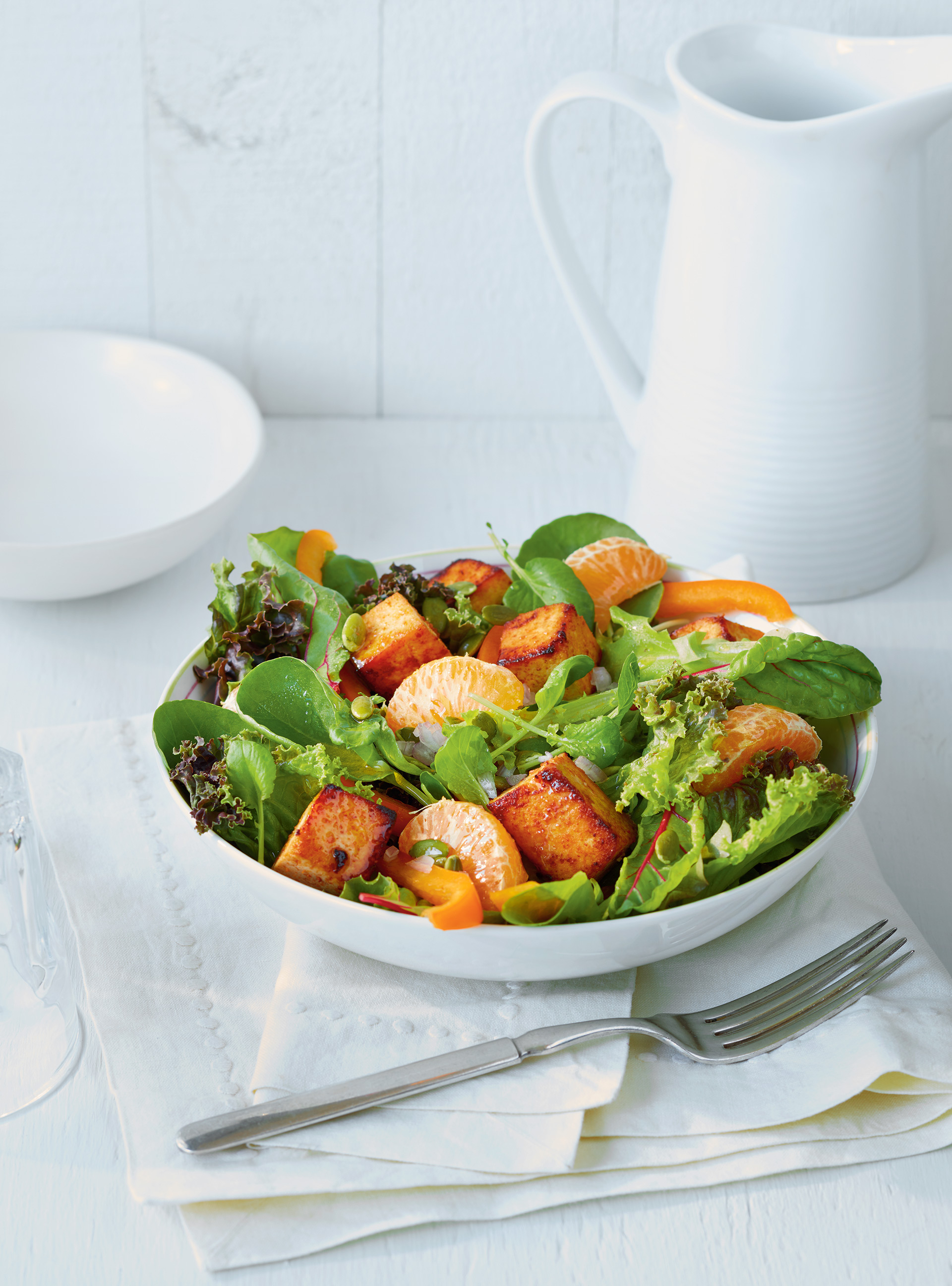 Spicy Tofu and Clementine Salad