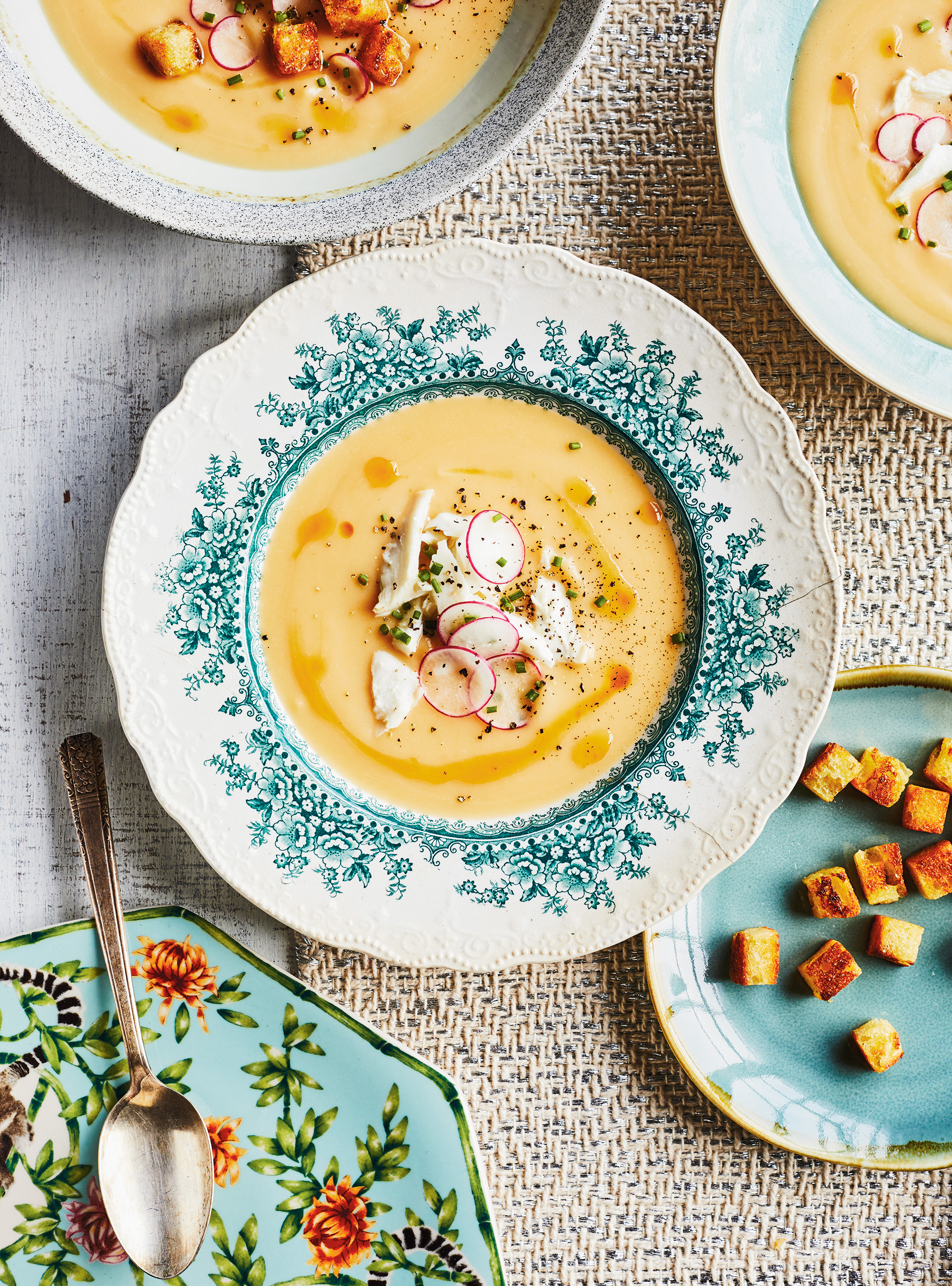 Root Vegetable and White Fish Cream Soup