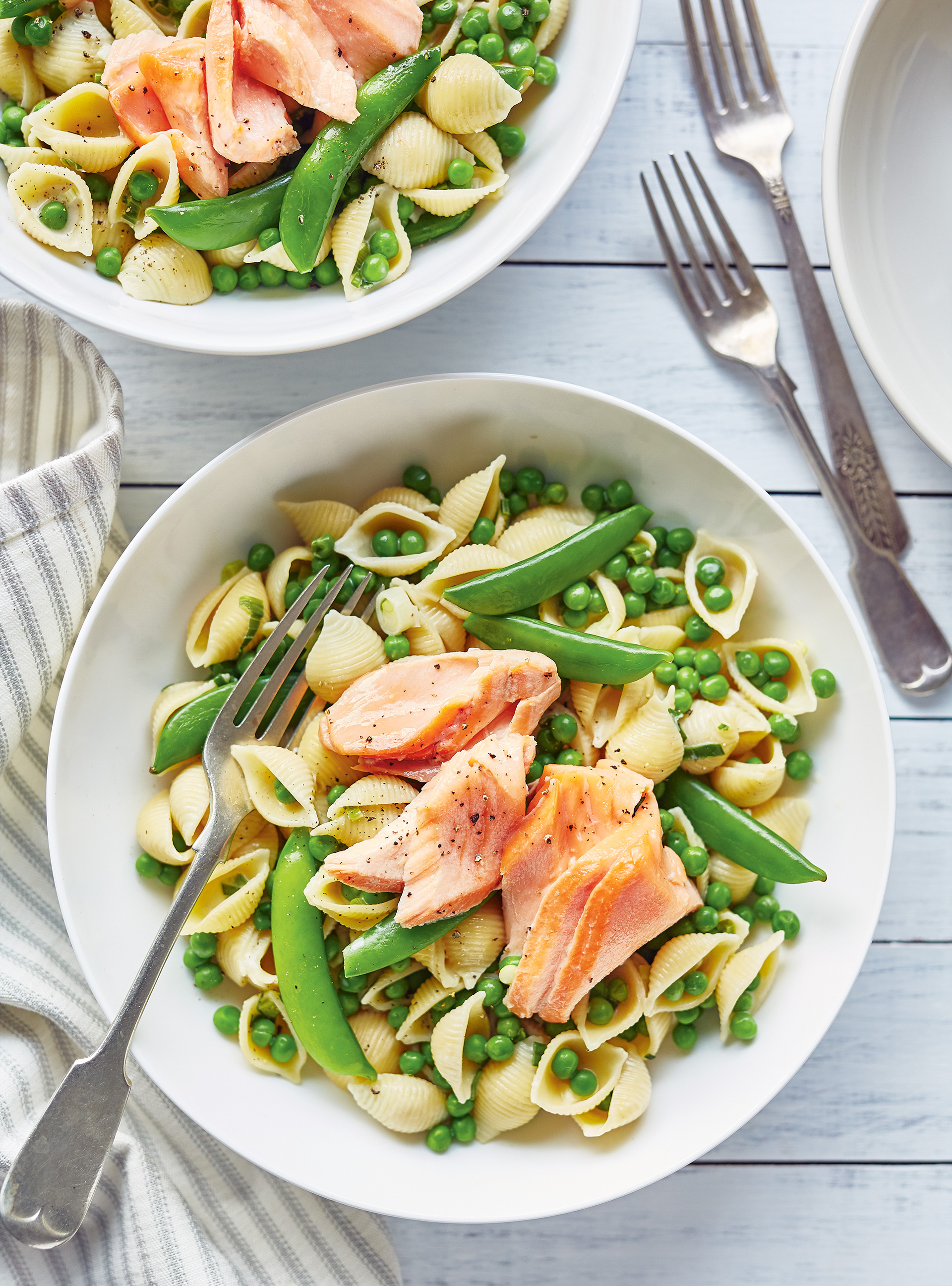 Pasta with Green Peas and Salmon