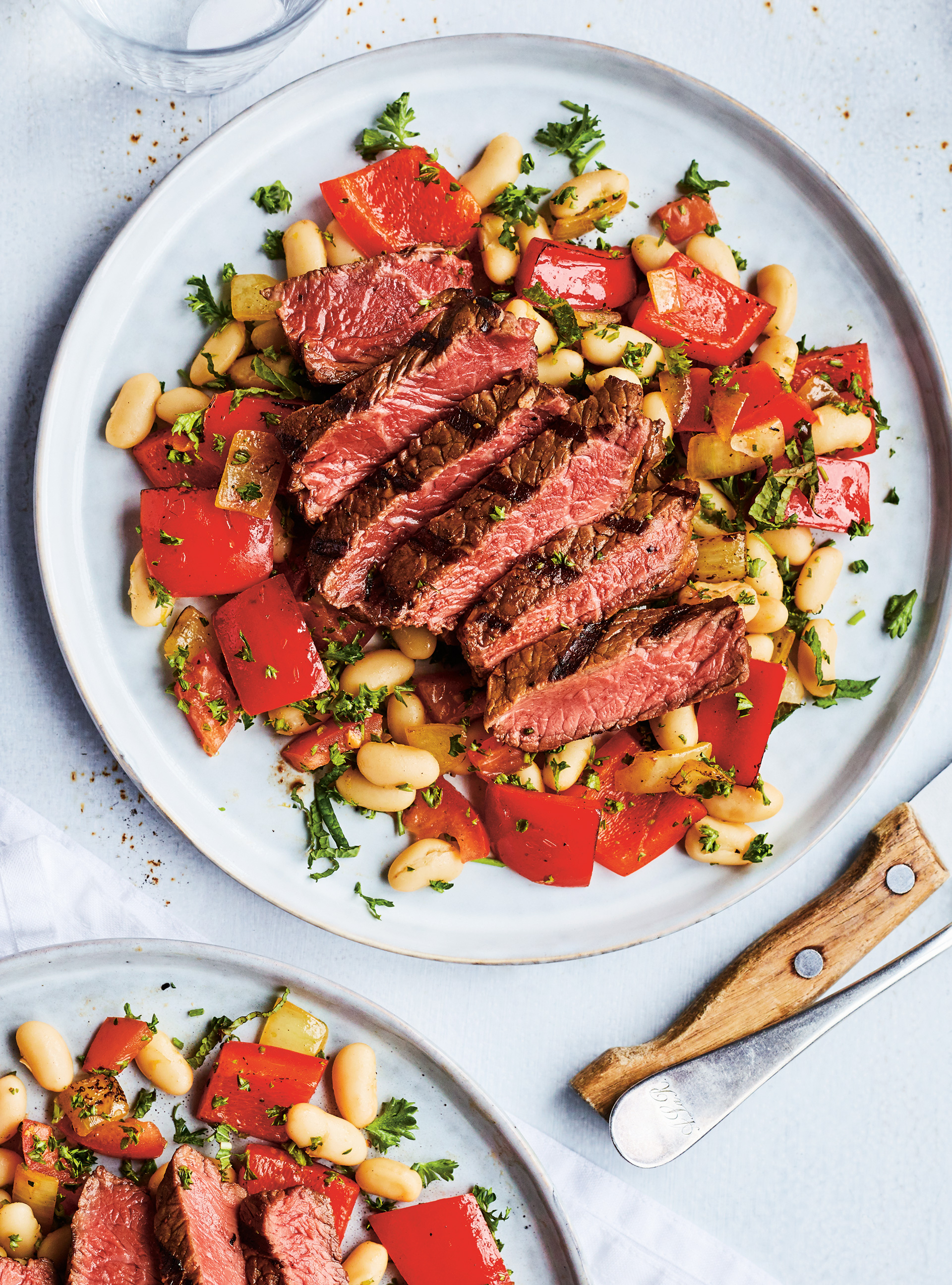 Grilled Beef and White Bean Salad  with Parsley