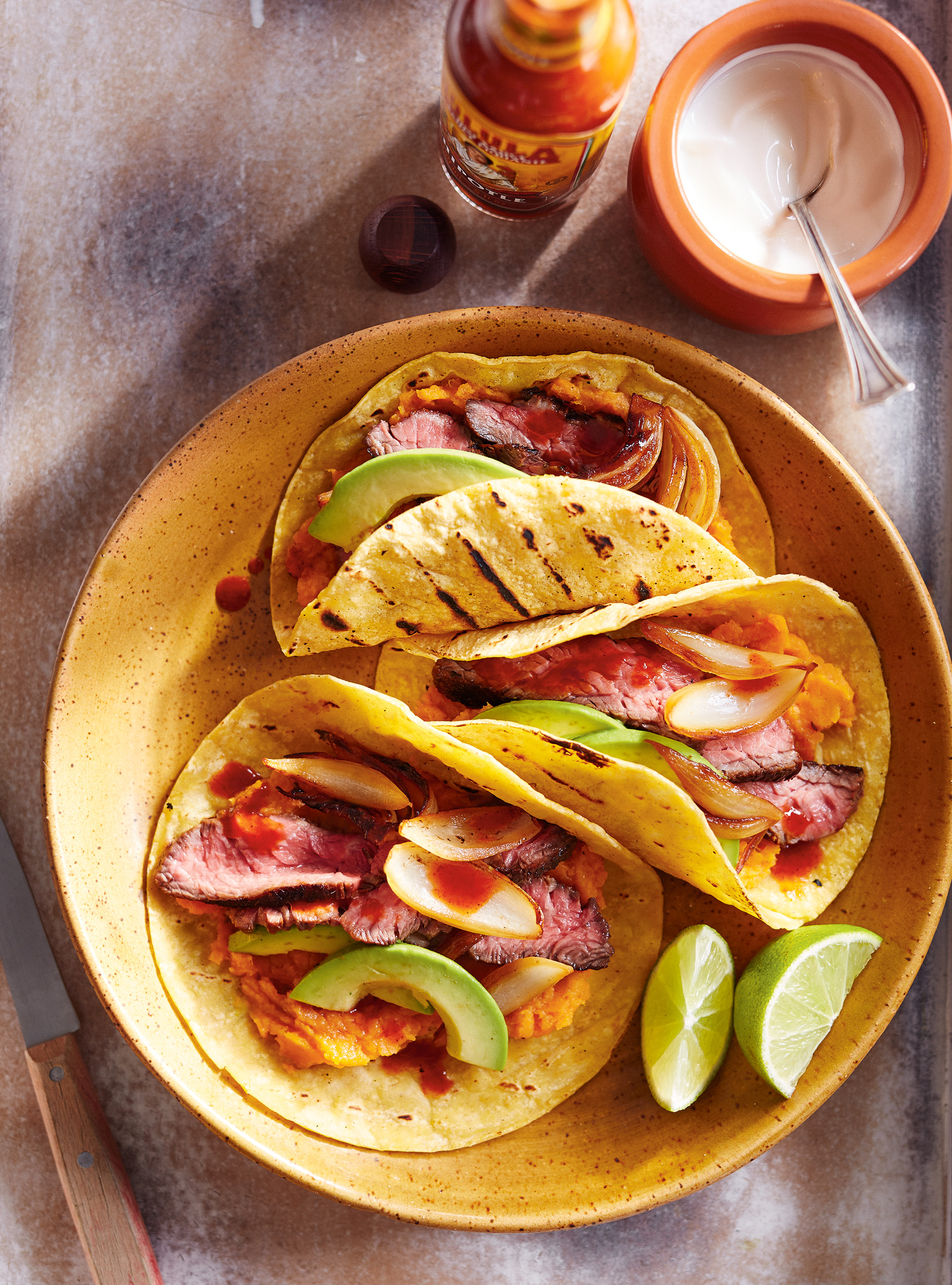 Grilled Beef Tacos with Sweet Potatoes