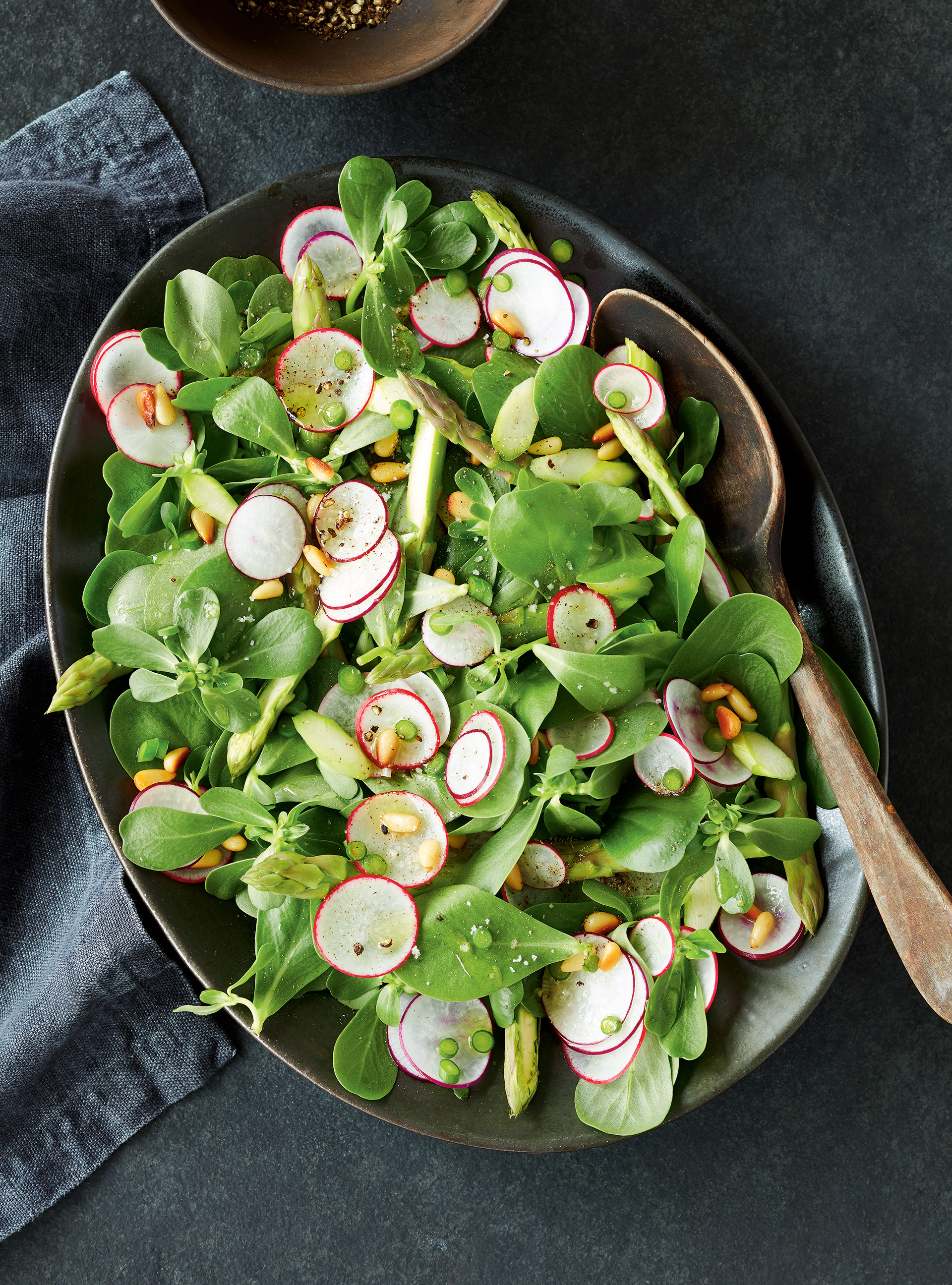 Spring Salad with Garlic Scape Dressing