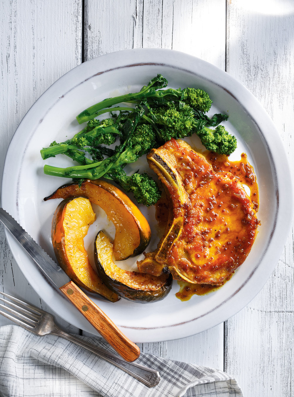 Curried Pork Chops with Roasted Squash