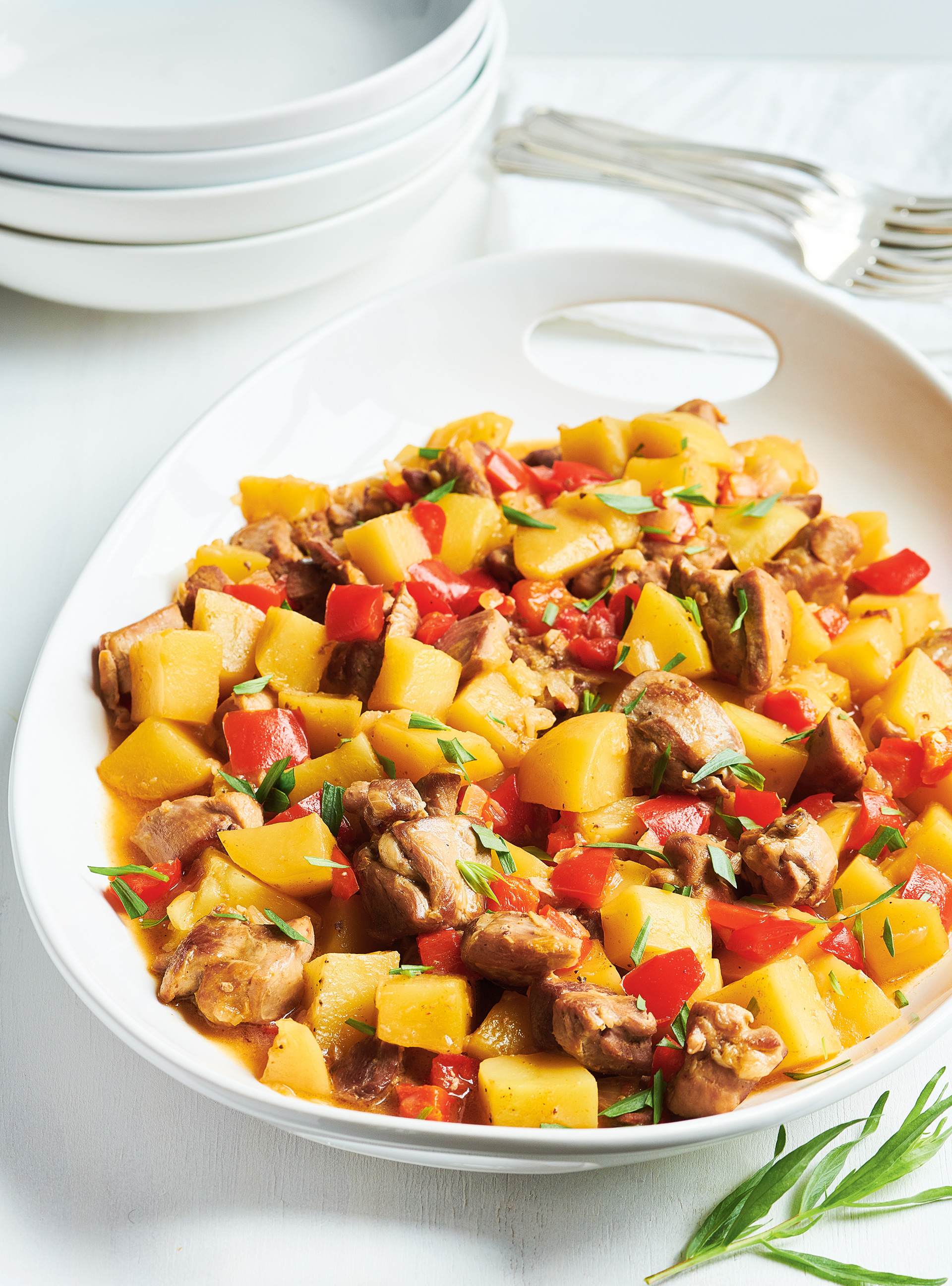 Turkey Stew with Potatoes and Peppers
