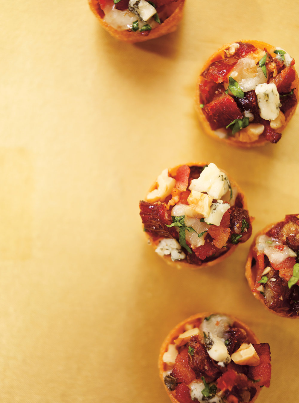 Bacon, Date and Blue Cheese Cups