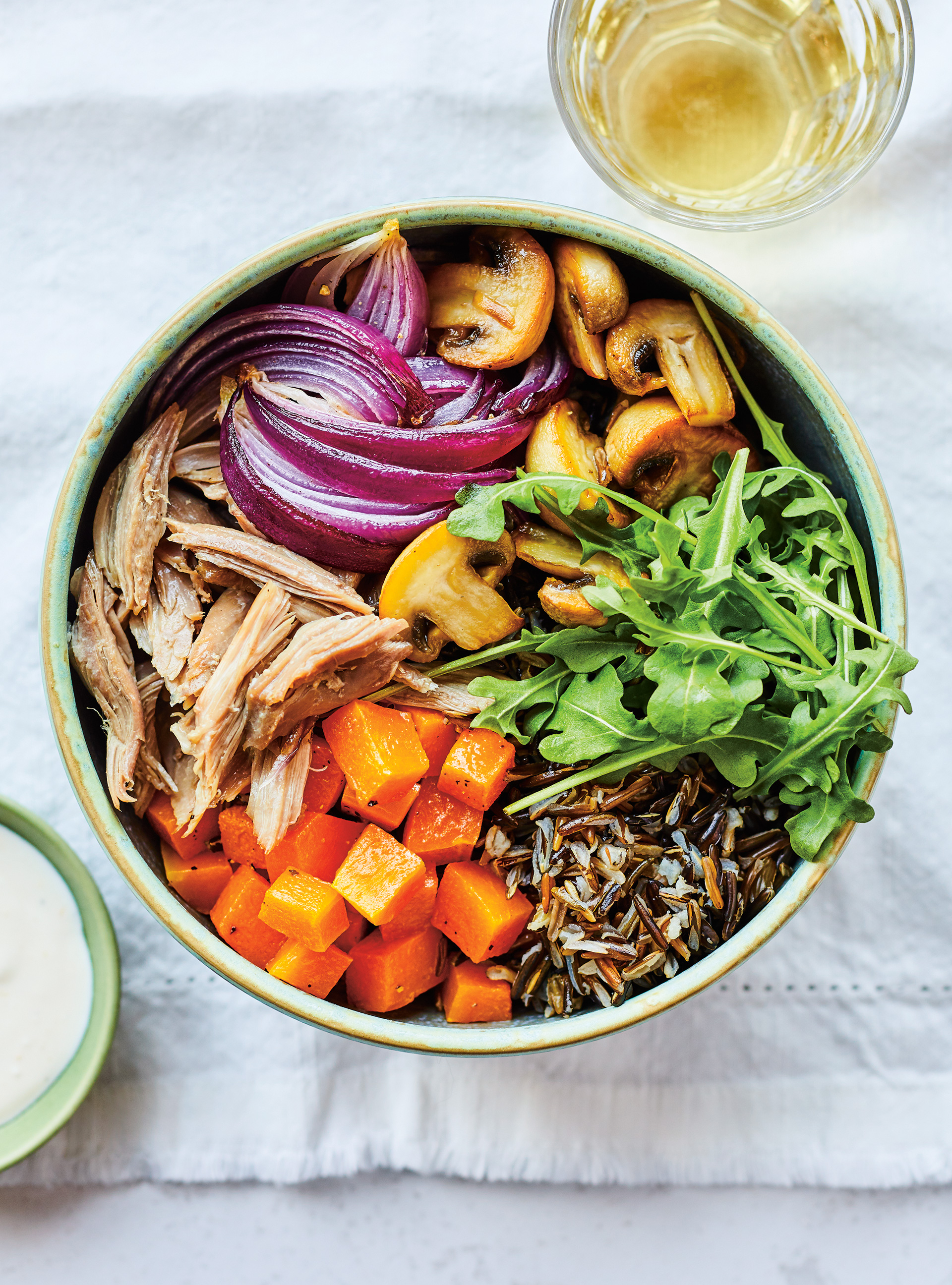 Wild Rice Bowl with Squash, Mushrooms and Duck Confit