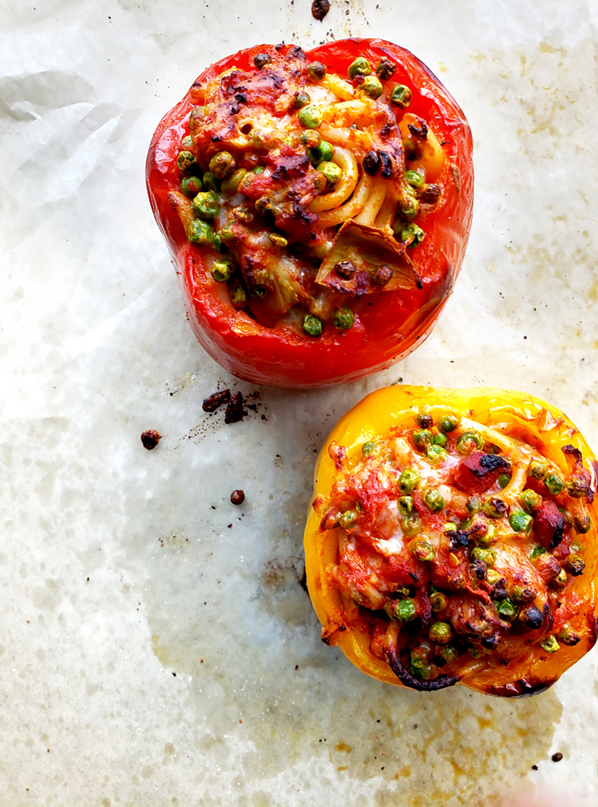 Pasta-Stuffed Bell Peppers