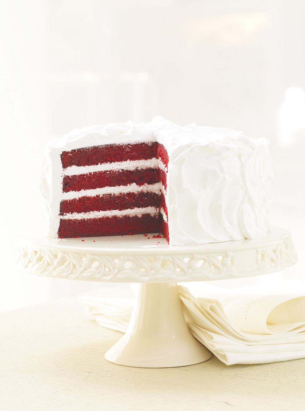 Red Velvet Cake with Italian Meringue Frosting
